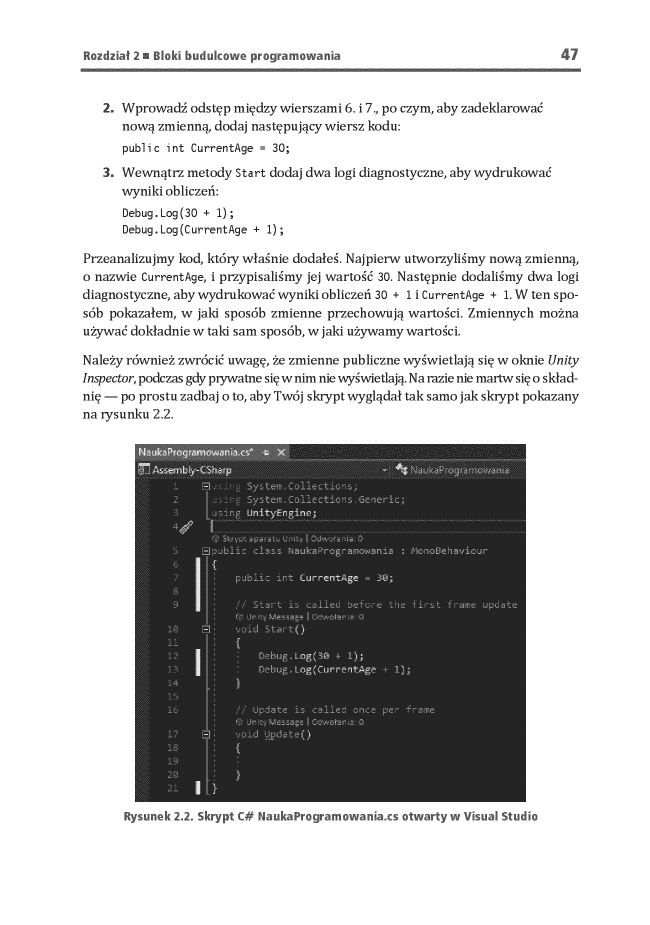 Fragment „Stwórz grę w Unity, a nauczysz się programowania w C#! Pisanie kodu, które sprawia radość. Wydanie VII” — strona 15 z 30