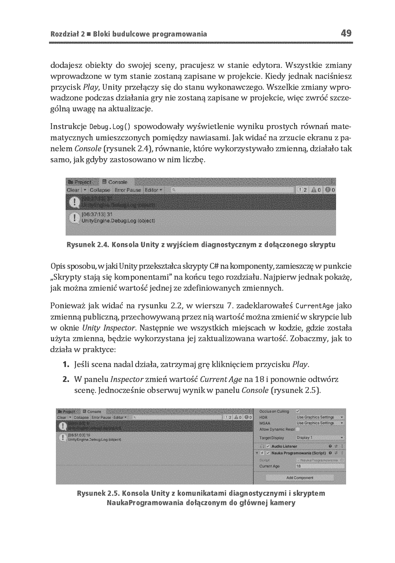 Fragment „Stwórz grę w Unity, a nauczysz się programowania w C#! Pisanie kodu, które sprawia radość. Wydanie VII” — strona 17 z 30