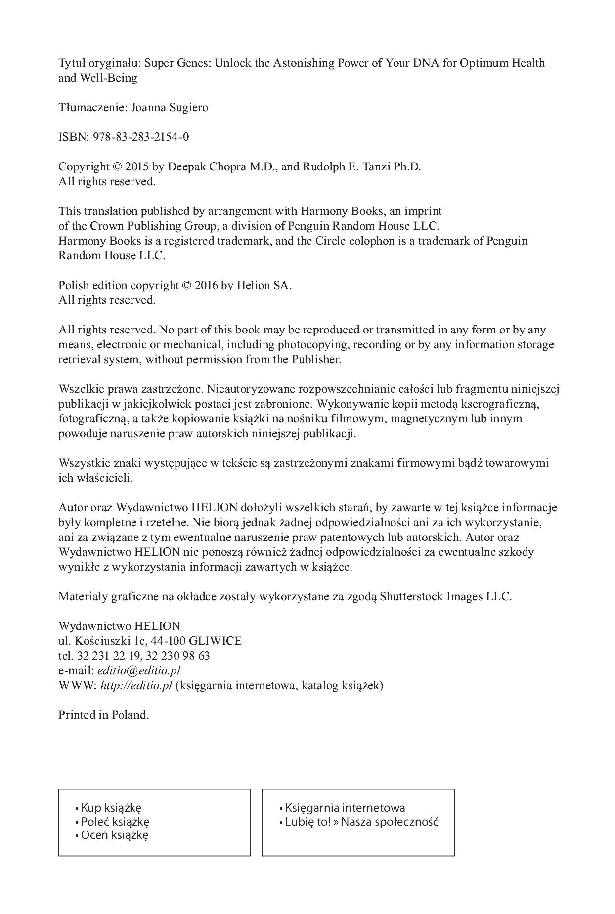 Fragment „Supergeny. Uwolnij potencjał swojego DNA, by cieszyć się dobrym zdrowiem i samopoczuciem” — strona 2 z 30