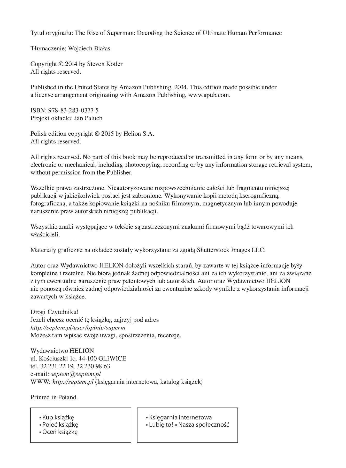 Fragment „Być jak Superman. Teoria i praktyka osiągania niemożliwego” — strona 2 z 16