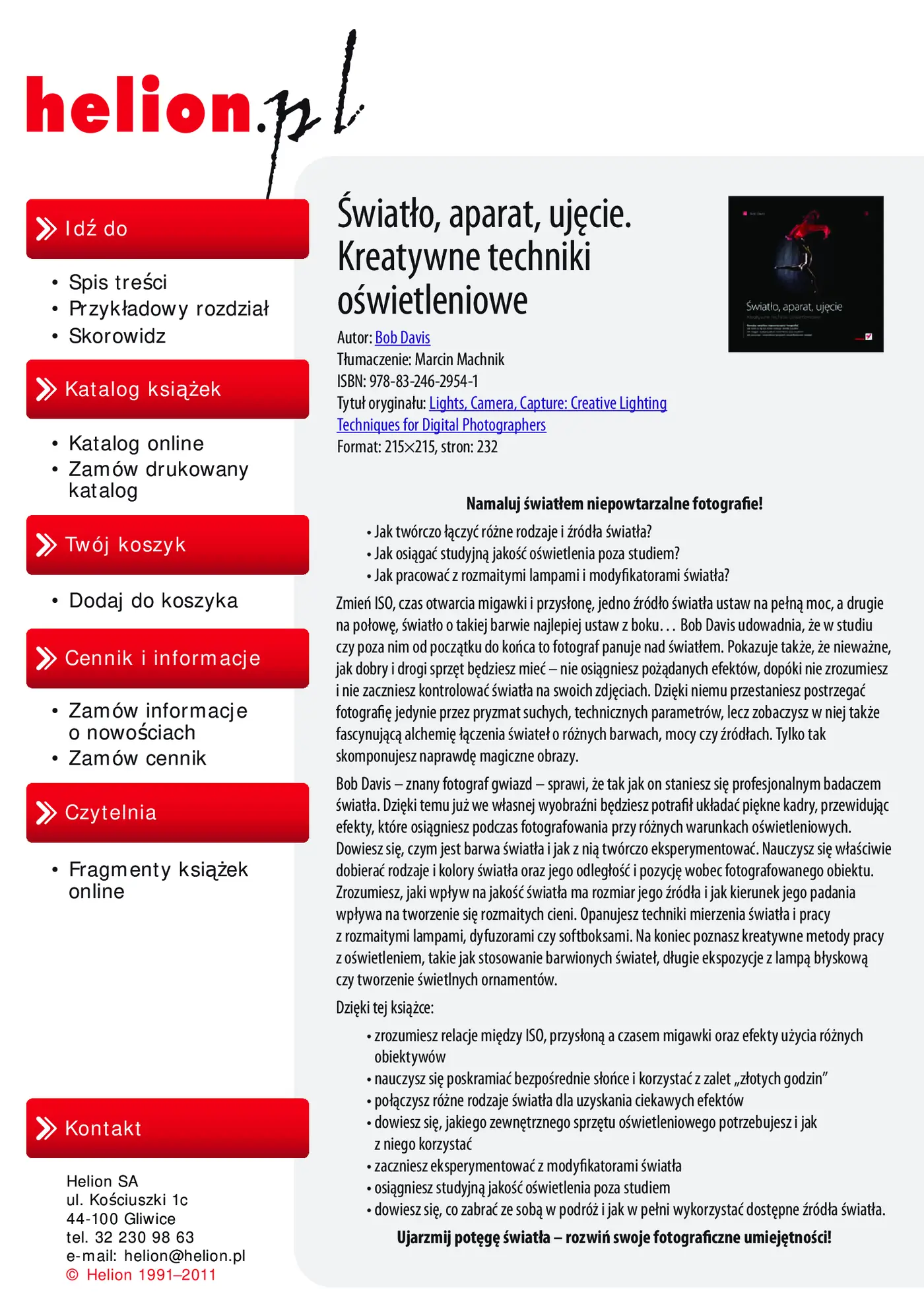 Fragment „Światło, aparat, ujęcie. Kreatywne techniki oświetleniowe” — strona 2 z 30