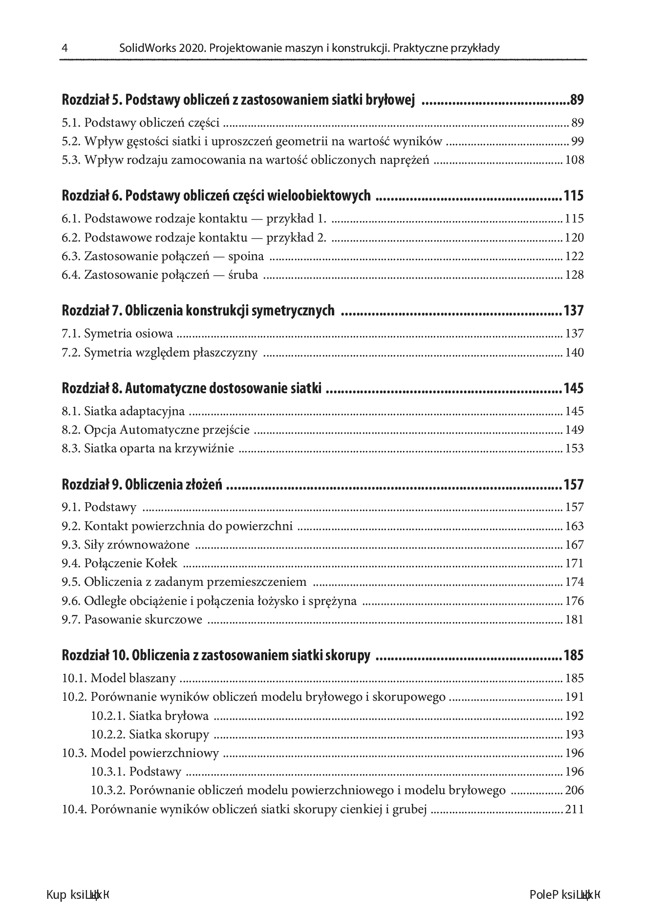 Fragment „SolidWorks Simulation 2020. Statyczna analiza wytrzymałościowa” — strona 4 z 30