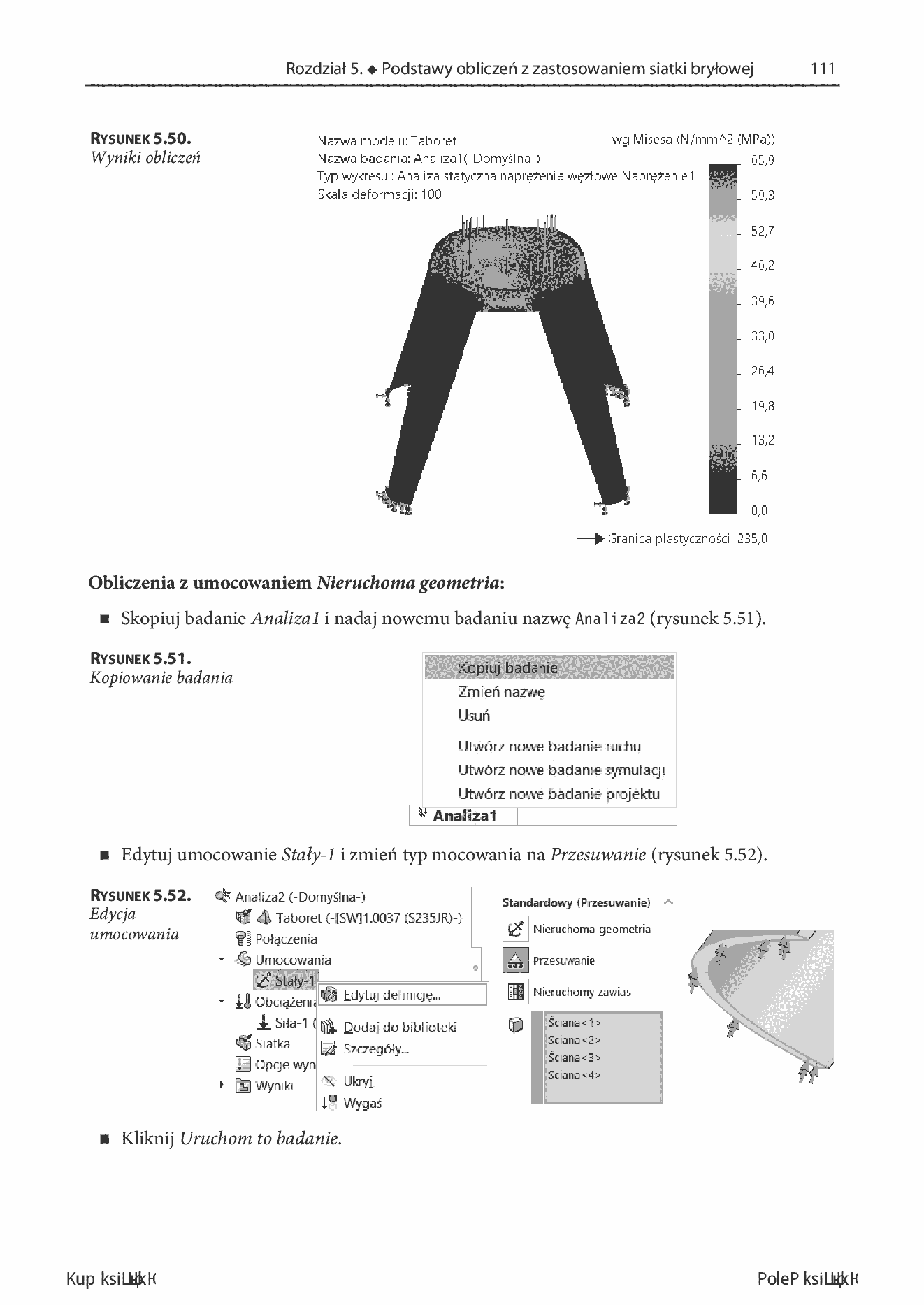 Fragment „SolidWorks Simulation 2020. Statyczna analiza wytrzymałościowa” — strona 29 z 30