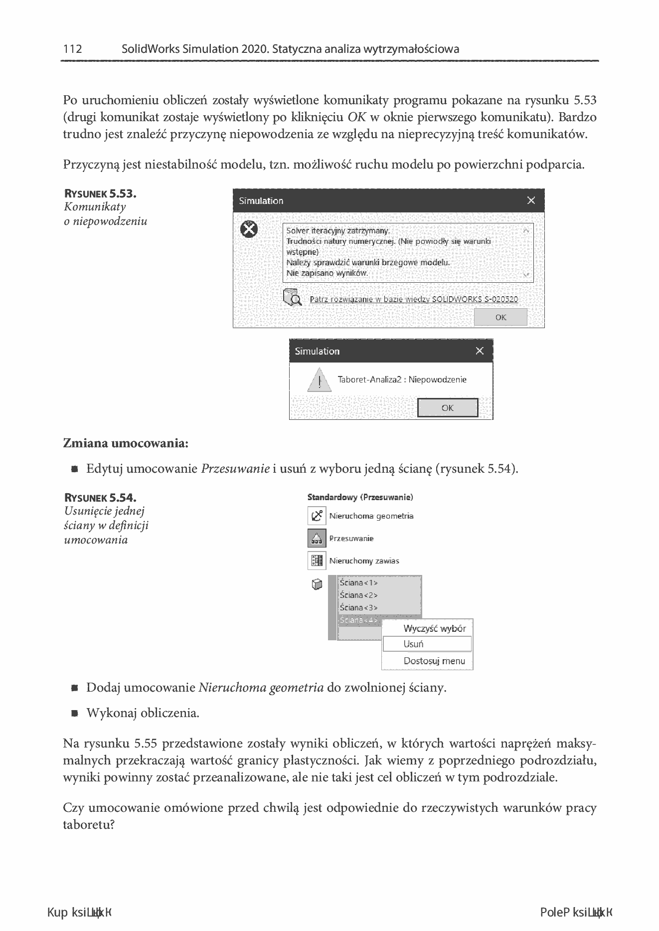Fragment „SolidWorks Simulation 2020. Statyczna analiza wytrzymałościowa” — strona 30 z 30
