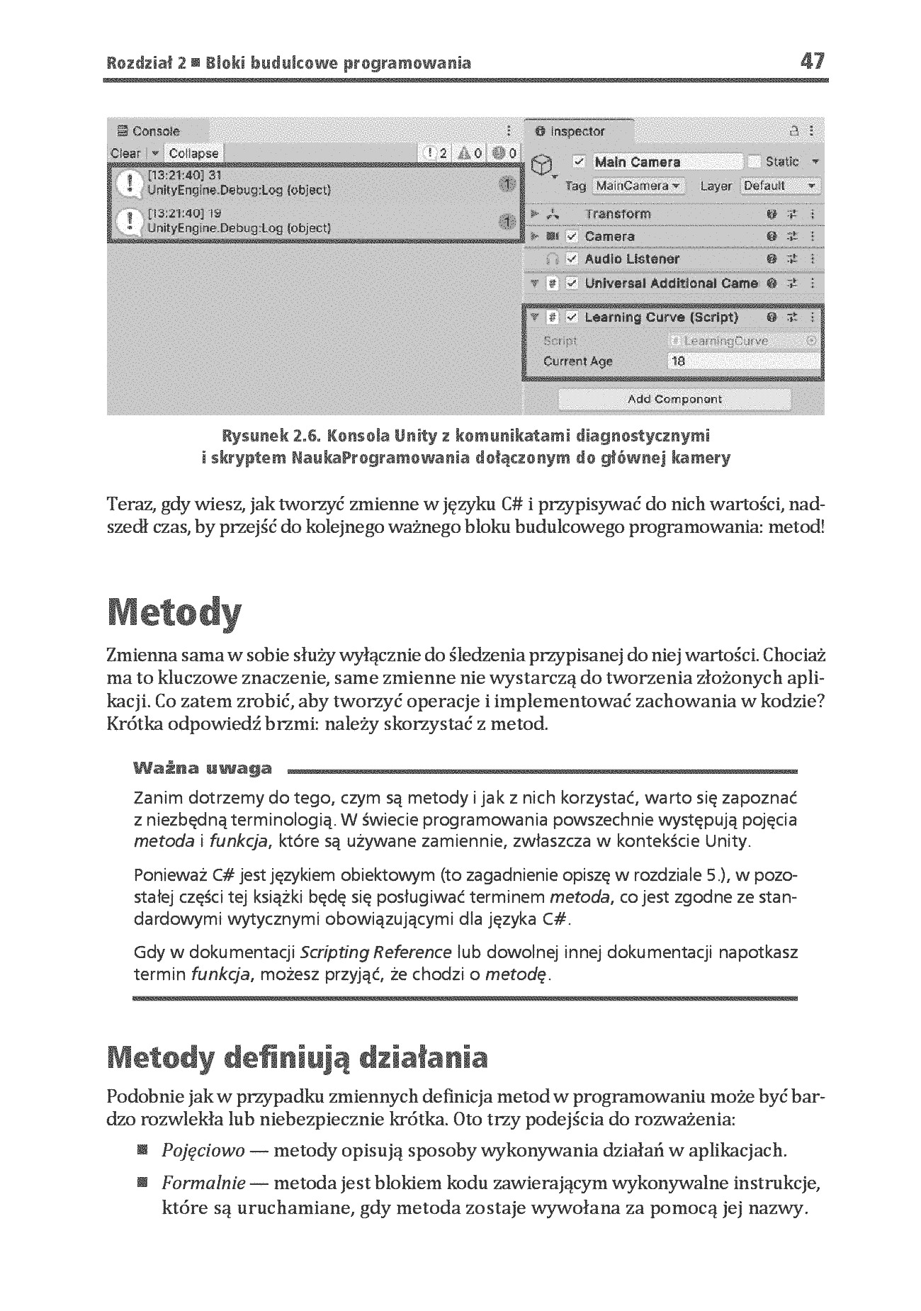 Fragment „Stwórz grę w Unity, a nauczysz się programowania w C#! Pisanie kodu, które sprawia radość. Wydanie VIII” — strona 19 z 30
