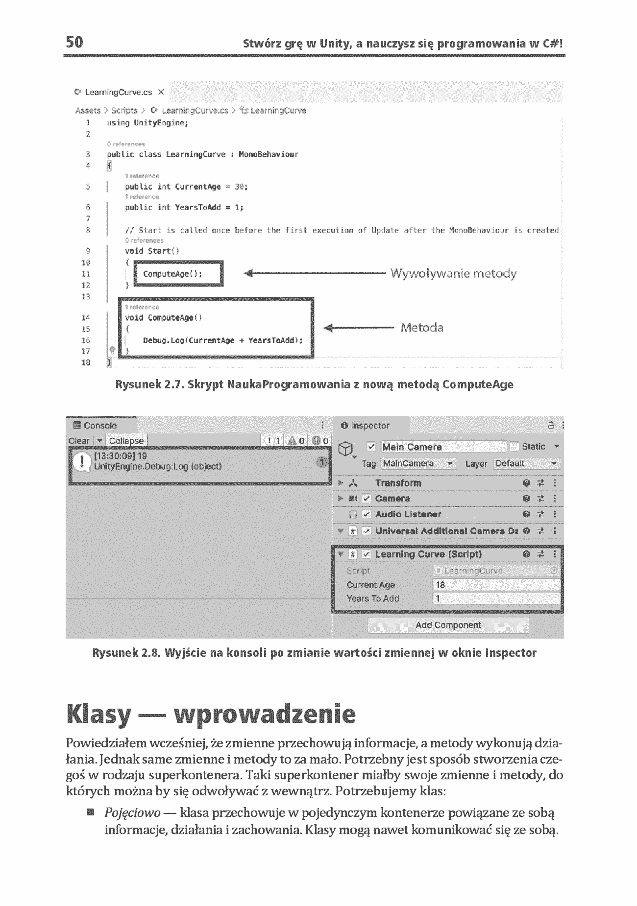 Fragment „Stwórz grę w Unity, a nauczysz się programowania w C#! Pisanie kodu, które sprawia radość. Wydanie VIII” — strona 22 z 30