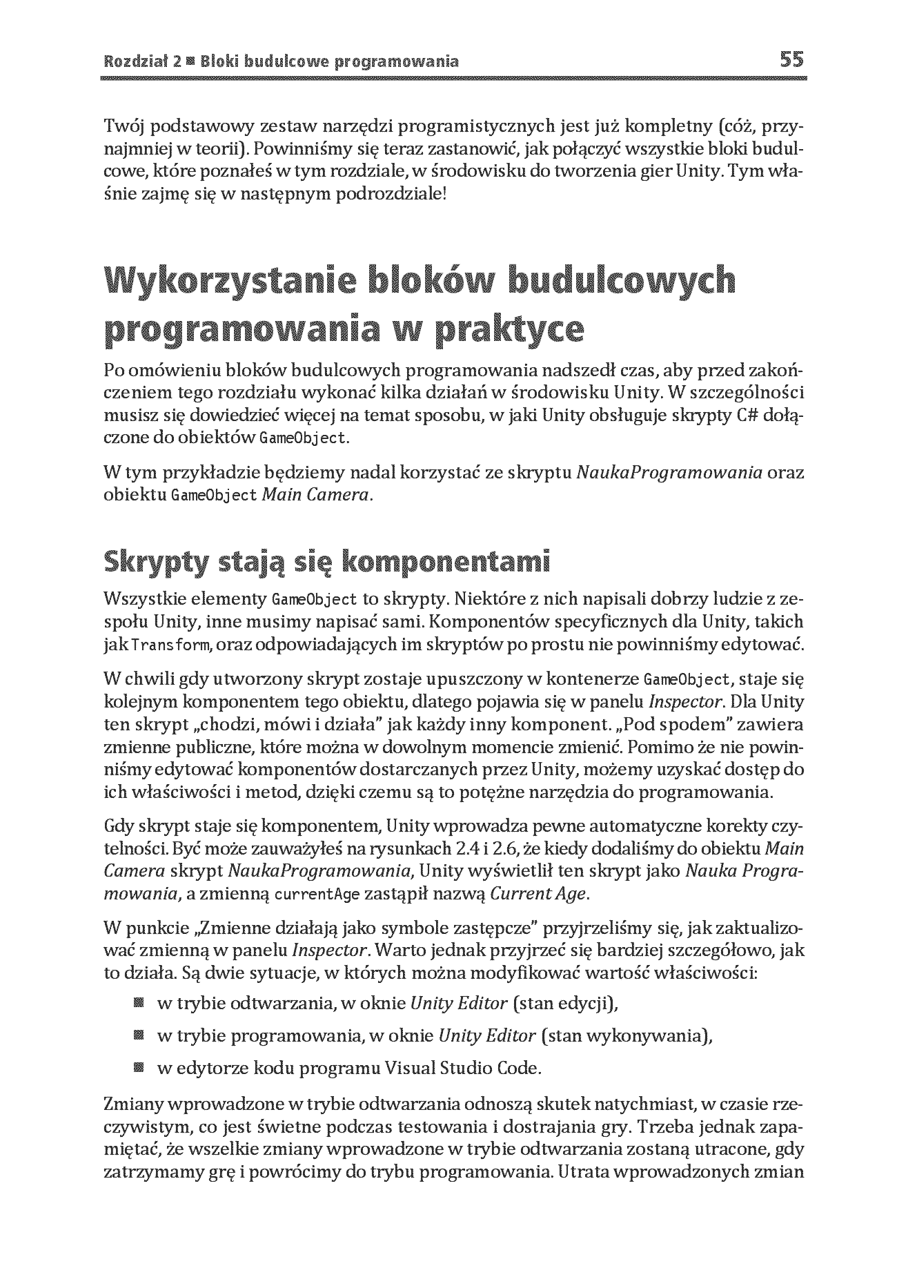 Fragment „Stwórz grę w Unity, a nauczysz się programowania w C#! Pisanie kodu, które sprawia radość. Wydanie VIII” — strona 27 z 30