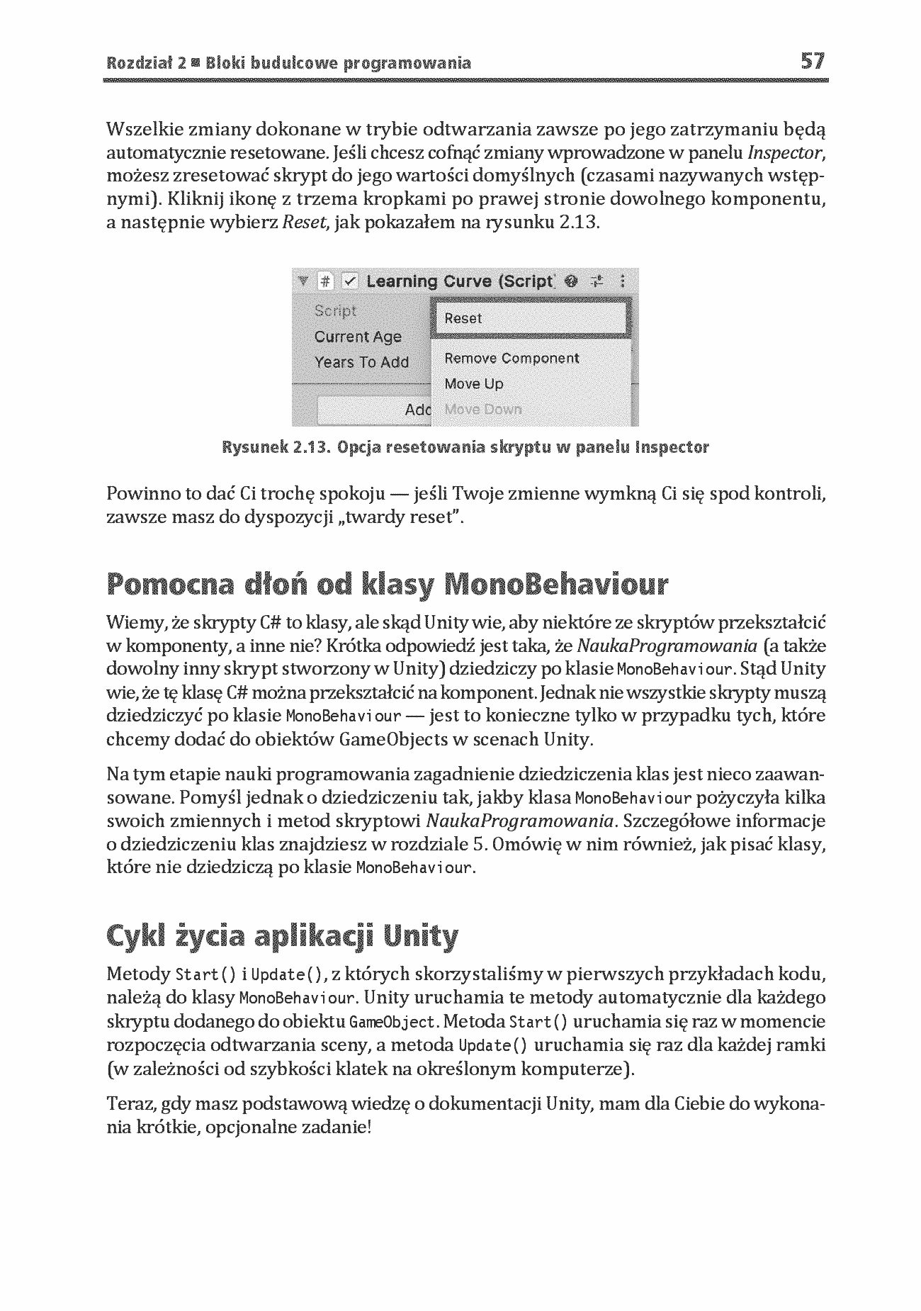 Fragment „Stwórz grę w Unity, a nauczysz się programowania w C#! Pisanie kodu, które sprawia radość. Wydanie VIII” — strona 29 z 30