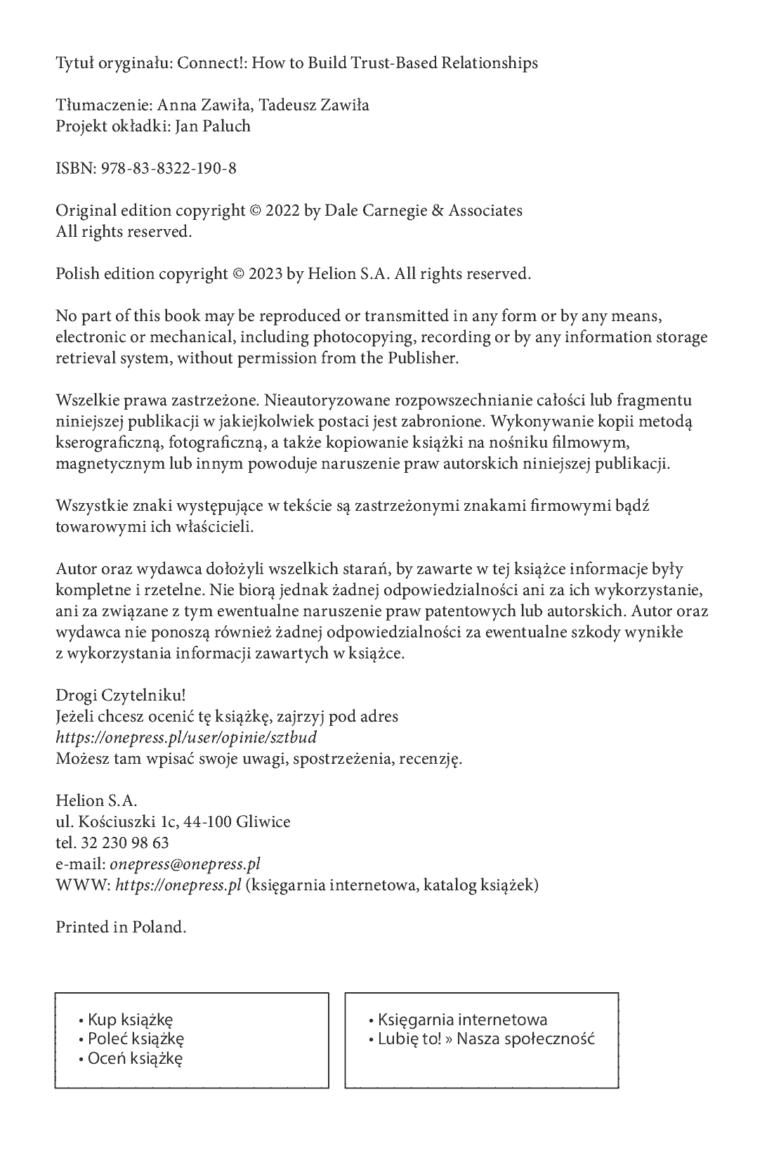 Fragment „Sztuka budowania relacji. Jak nawiązywać kontakty i zdobywać zaufanie” — strona 2 z 20