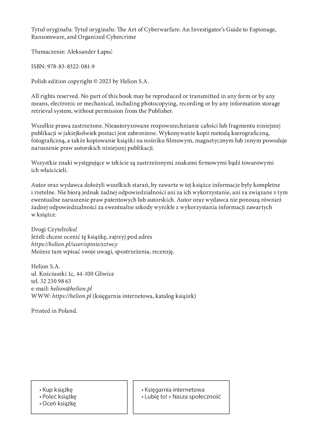 Fragment „Sztuka wojny cyfrowej. Przewodnik dla śledczego po szpiegostwie, oprogramowaniu ransomware i cyberprzestępczości zorganizowanej” — strona 2 z 30
