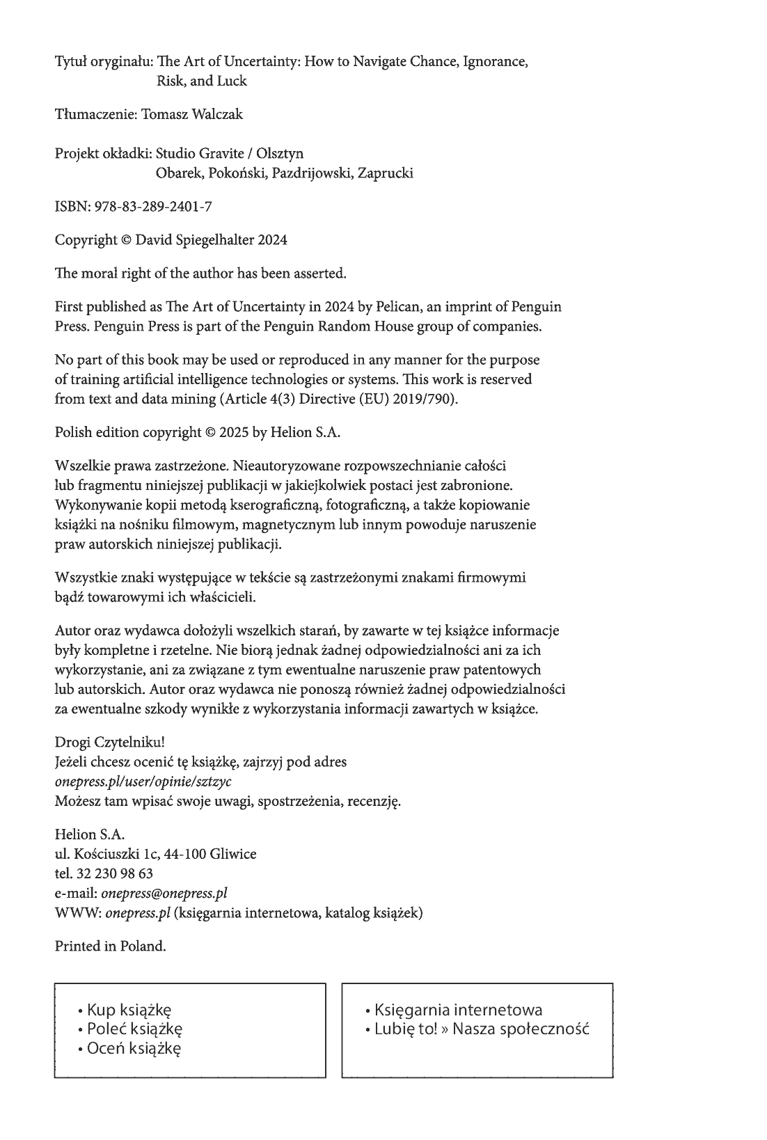 Fragment „Sztuka niepewności. Jak ryzyko, przypadek i niewiedzę przekuć we własną siłę” — strona 2 z 30