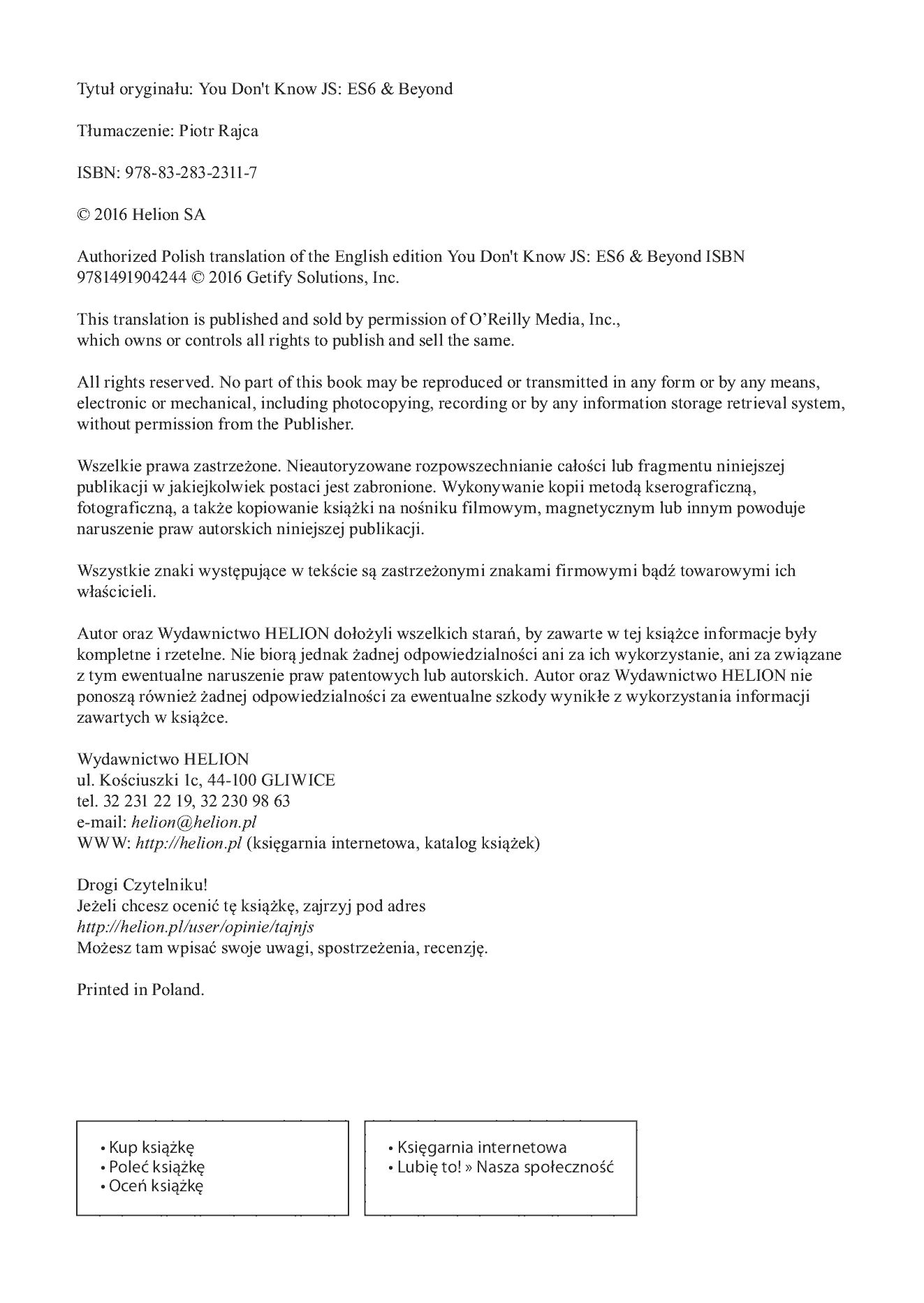 Fragment „Tajniki języka JavaScript. ECMAScript 6 i dalej” — strona 2 z 24