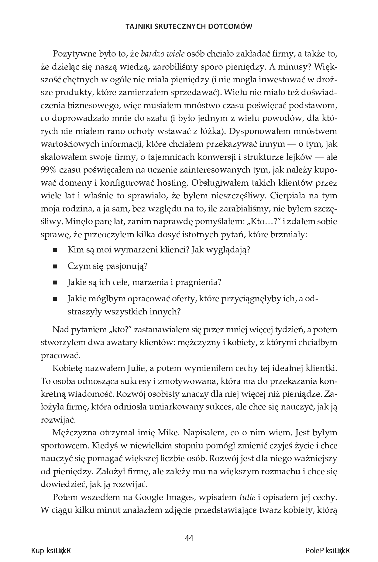 Fragment „Tajniki skutecznych dotcomów. Jak rozwijać firmę w internecie” — strona 8 z 18