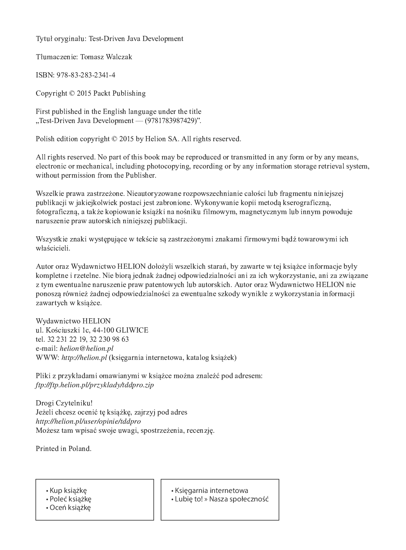 Fragment „TDD. Programowanie w Javie sterowane testami” — strona 2 z 30