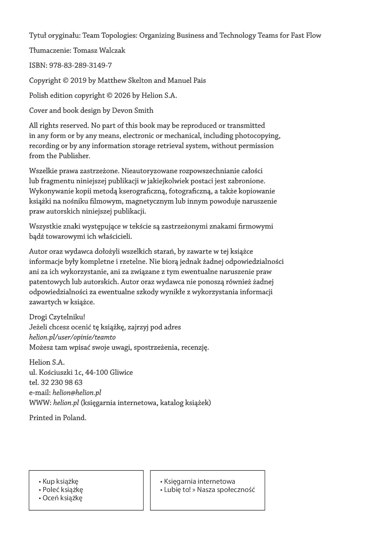 Fragment „Team Topologies. Organizowanie biznesu i zespołów technologicznych dla szybkiego przepływu pracy” — strona 2 z 28