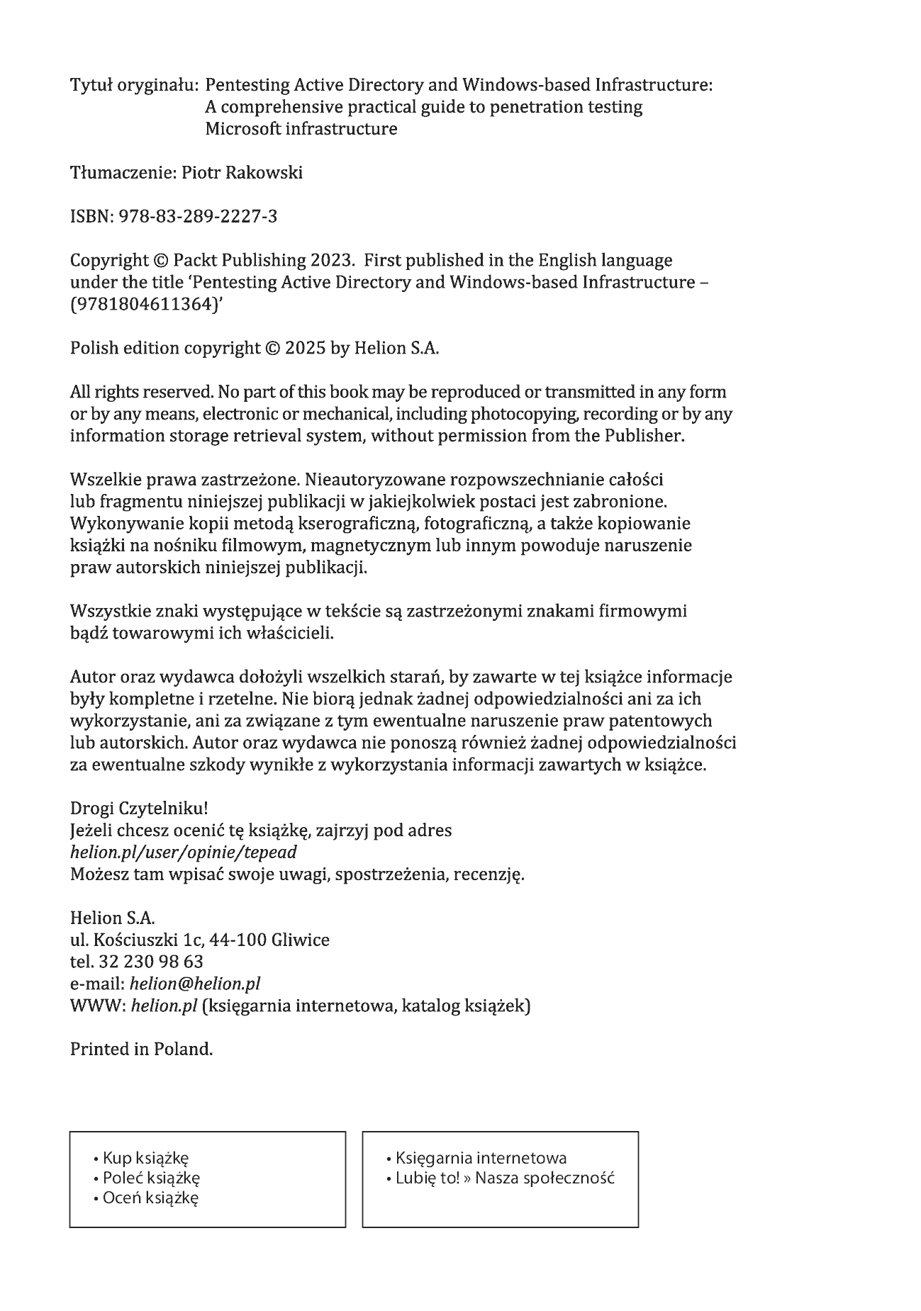 Fragment „Testy penetracyjne środowiska Active Directory i infrastruktury opartej na systemie Windows” — strona 2 z 30