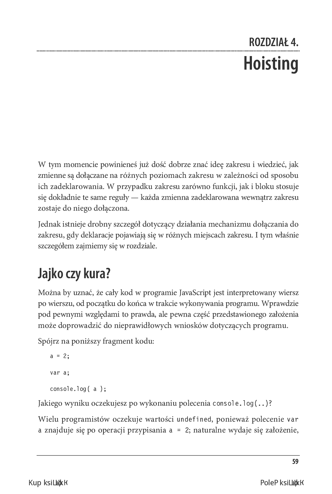 Fragment „Tajniki języka JavaScript. Zakresy i domknięcia” — strona 5 z 18