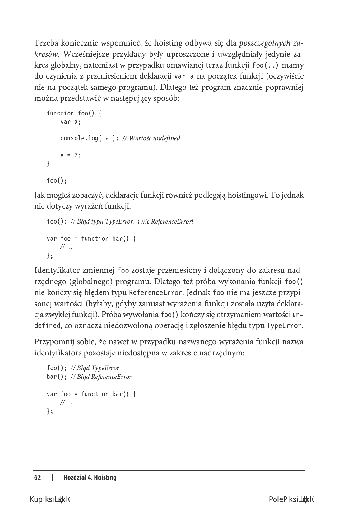 Fragment „Tajniki języka JavaScript. Zakresy i domknięcia” — strona 8 z 18