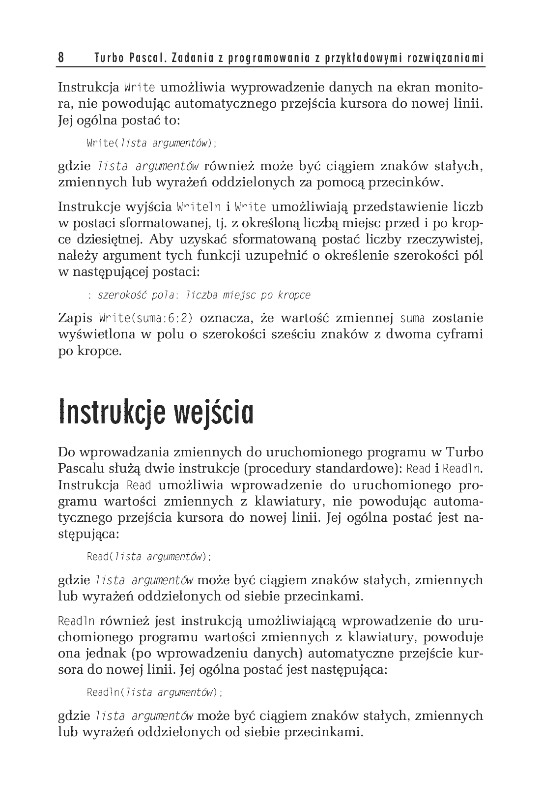 Fragment „Turbo Pascal. Zadania z programowania z przykładowymi rozwiązaniami” — strona 5 z 14