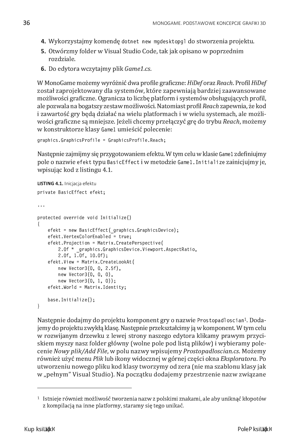 Fragment „MonoGame. Podstawowe koncepcje grafiki 3D” — strona 8 z 18