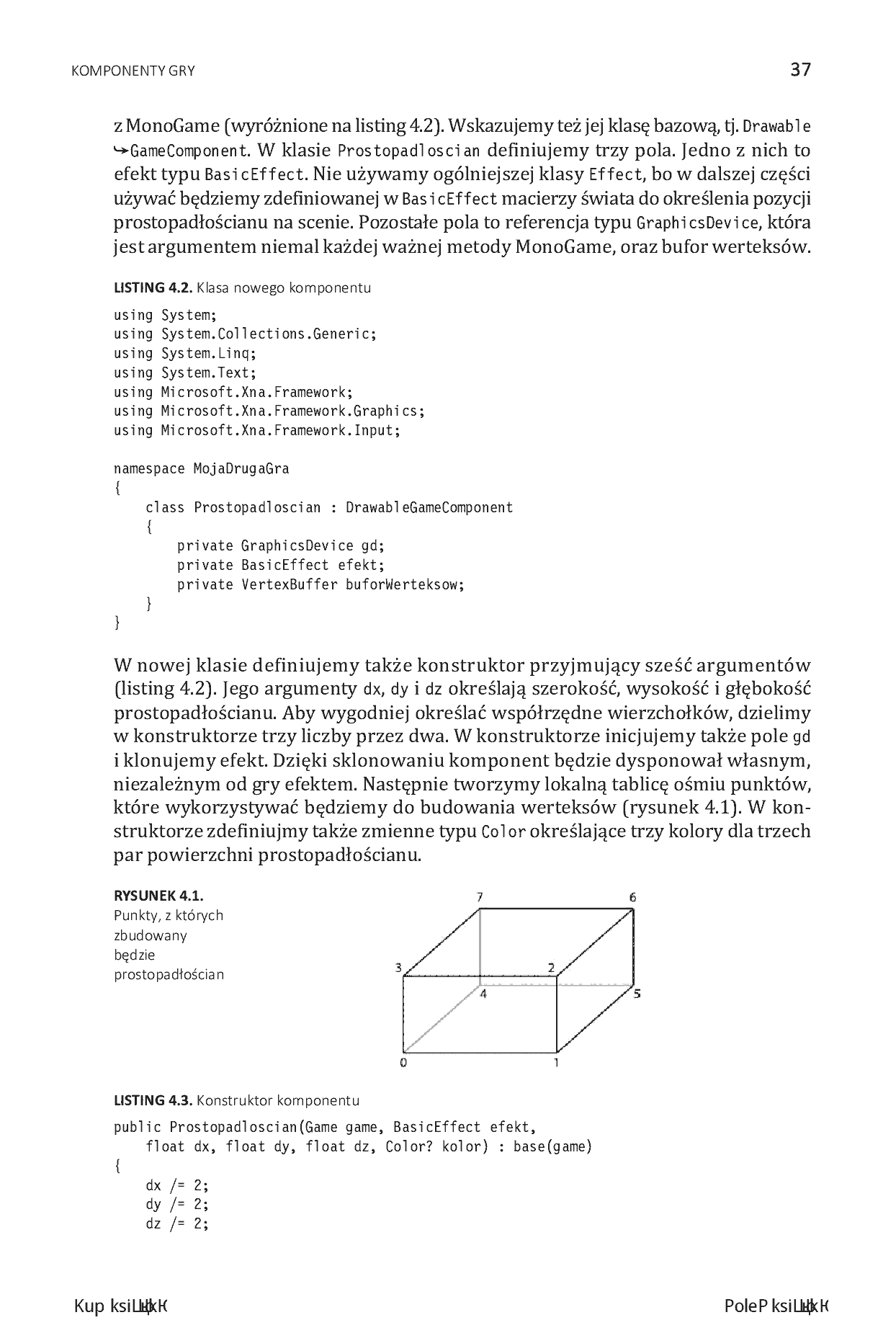 Fragment „MonoGame. Podstawowe koncepcje grafiki 3D” — strona 9 z 18