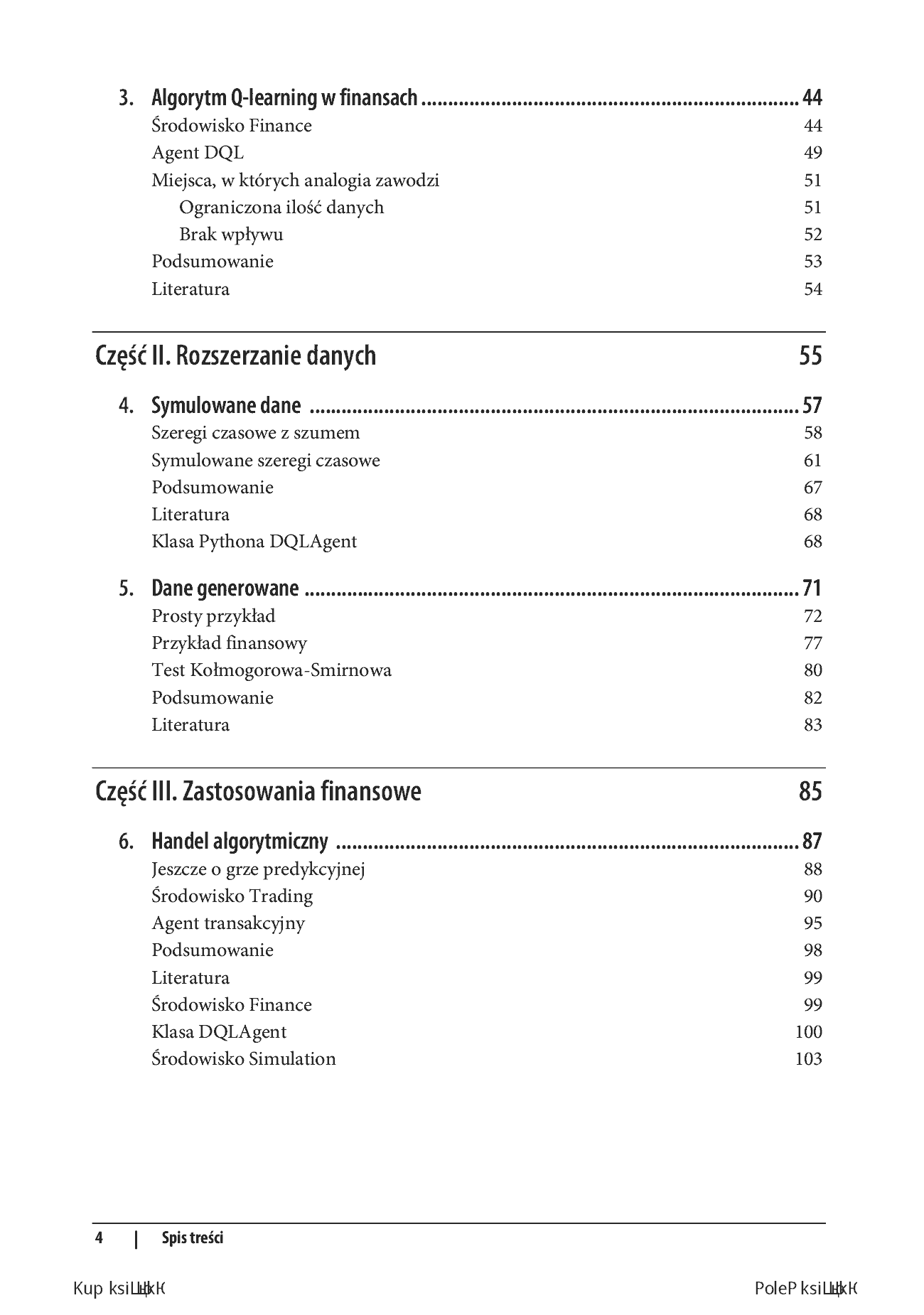 Fragment „Uczenie przez wzmacnianie w finansach. Wprowadzenie z wykorzystaniem Pythona” — strona 4 z 30