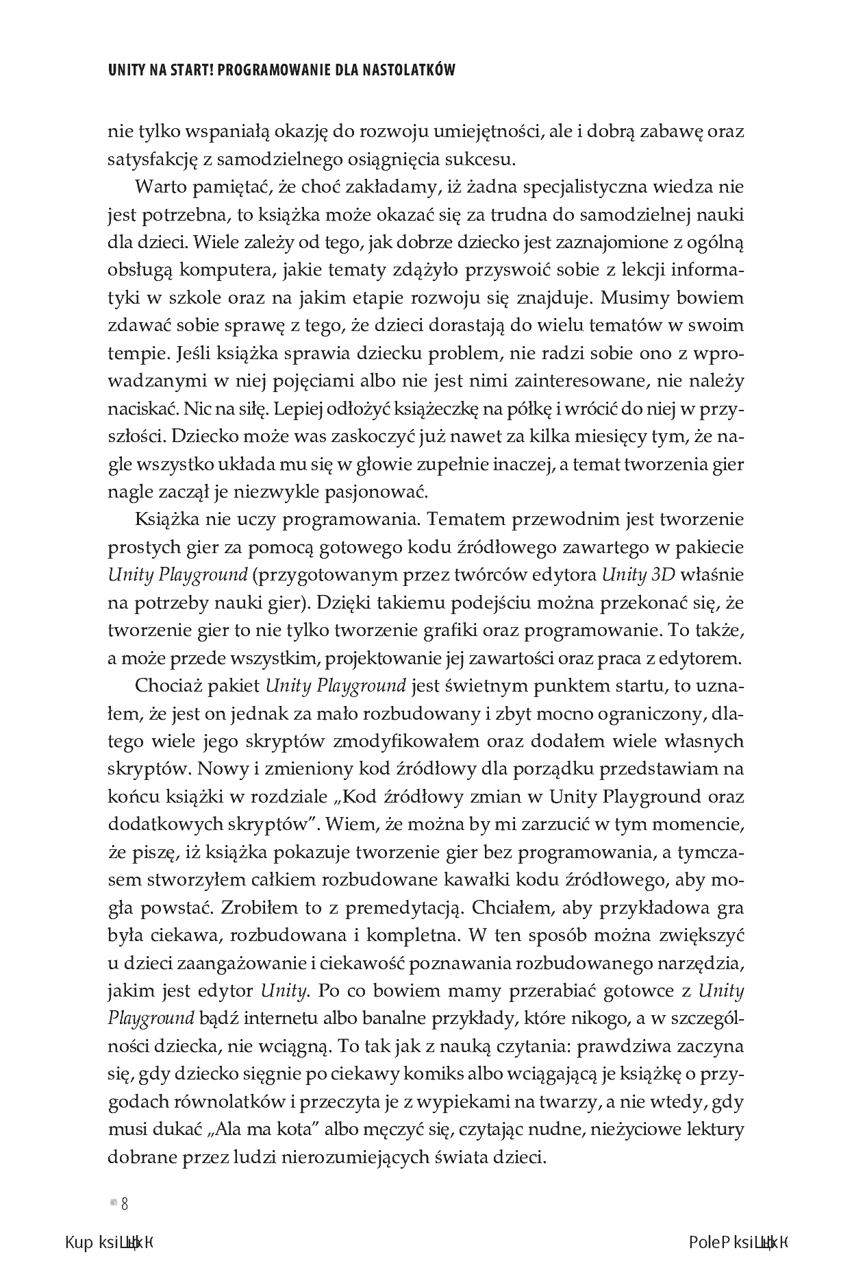 Fragment „Unity na start! Programowanie dla nastolatków” — strona 8 z 20