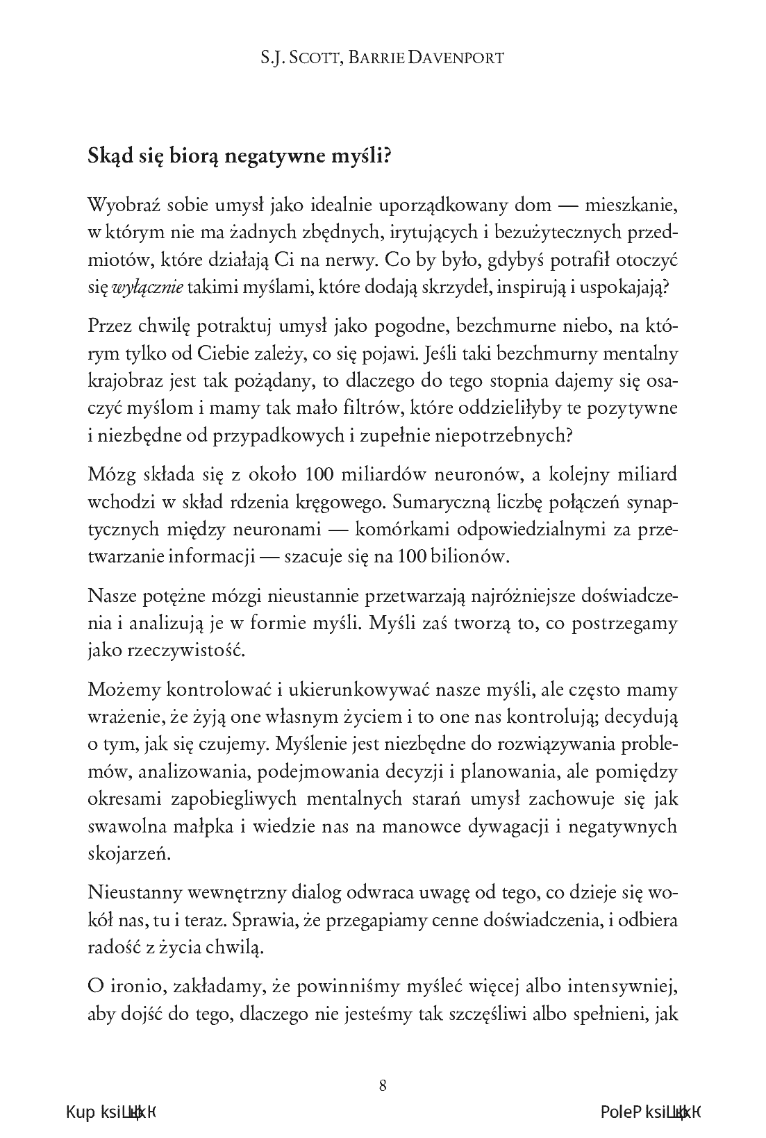 Fragment „Uporządkuj swój umysł. Jak pozbyć się negatywnych myśli, odnaleźć spokój i szczęście” — strona 8 z 18