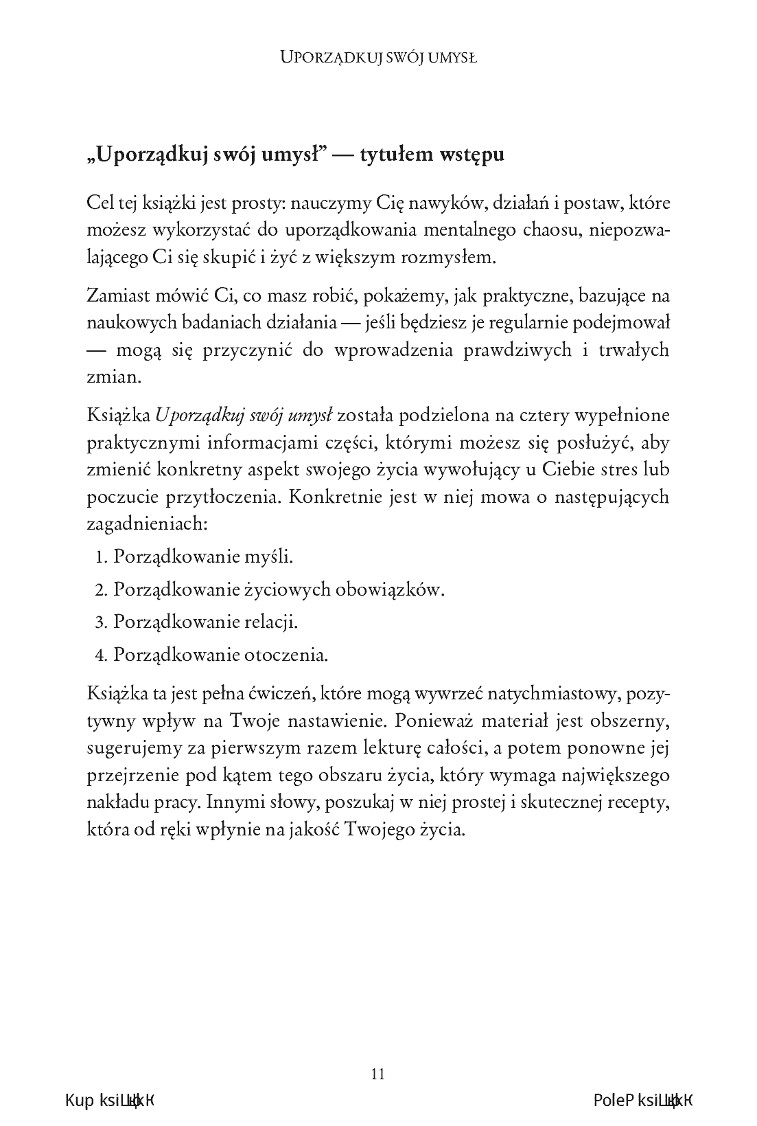 Fragment „Uporządkuj swój umysł. Jak pozbyć się negatywnych myśli, odnaleźć spokój i szczęście” — strona 11 z 18