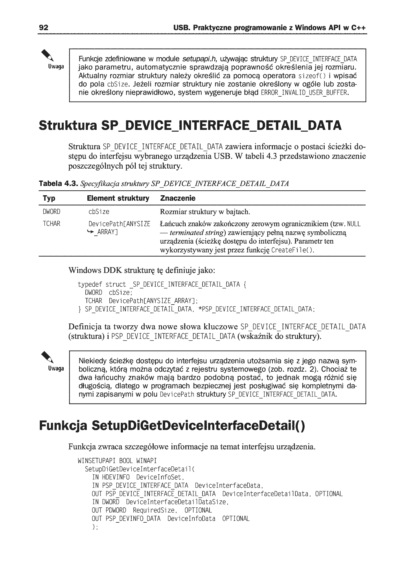 Fragment „USB. Praktyczne programowanie z Windows API w C++” — strona 10 z 15