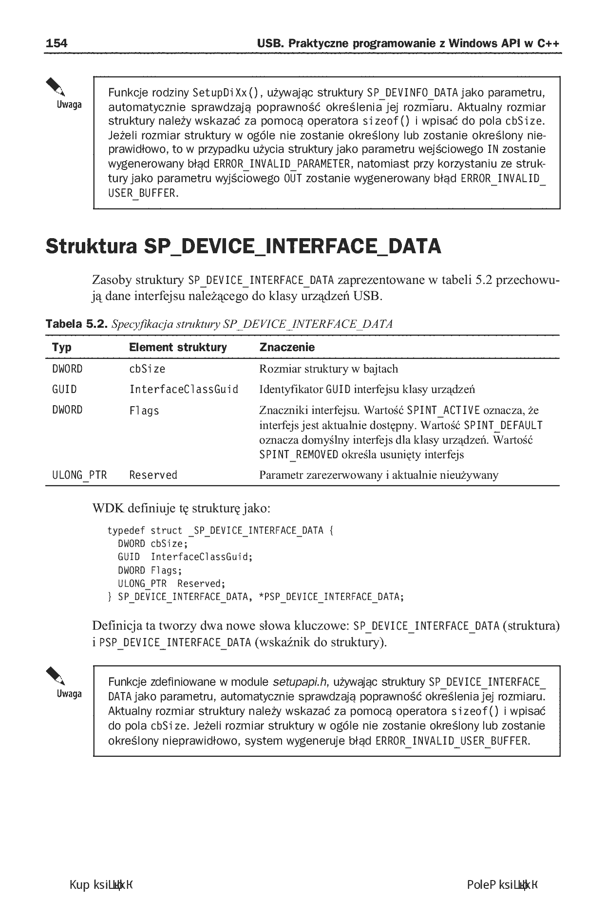 Fragment „USB. Praktyczne programowanie z Windows API w C++. Wydanie II” — strona 12 z 30