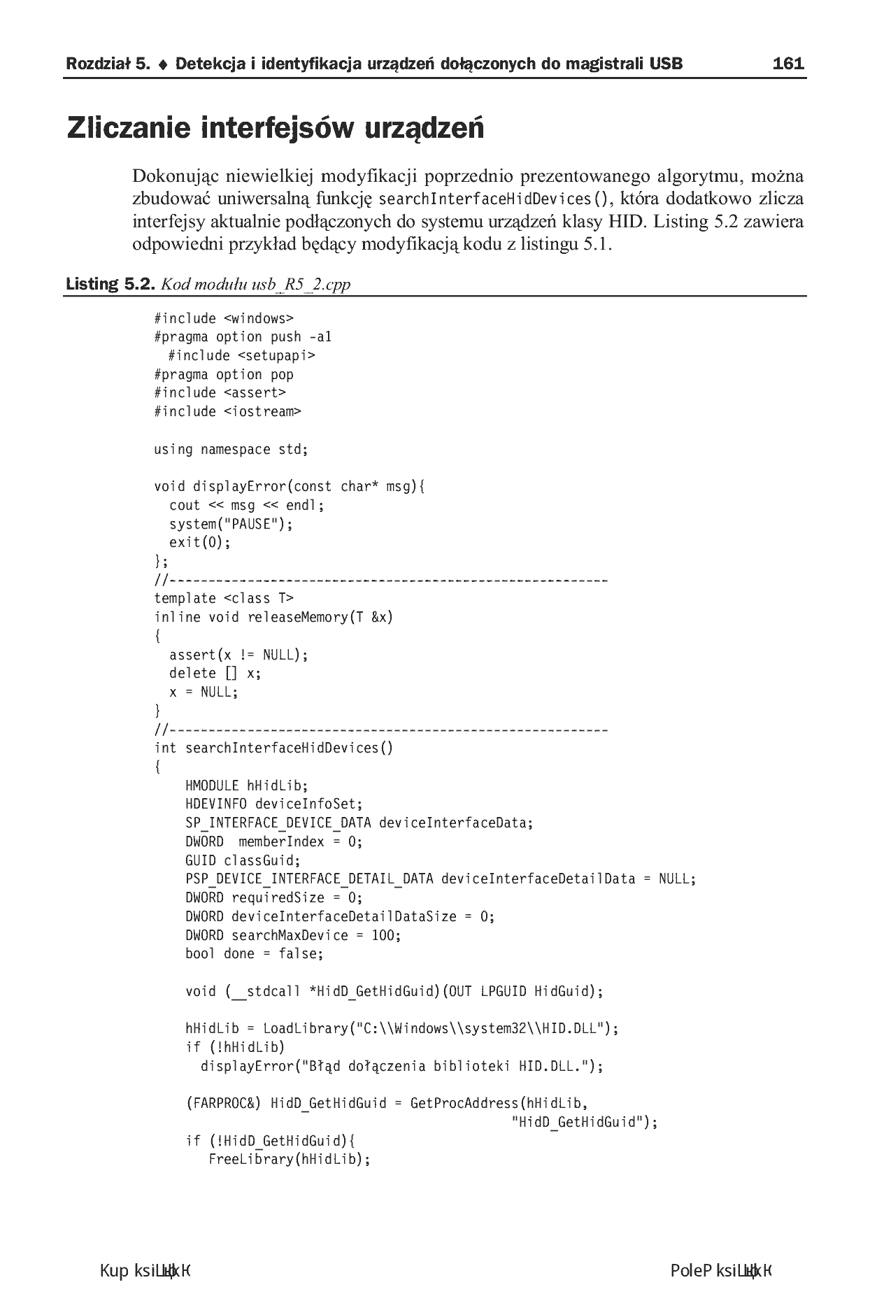 Fragment „USB. Praktyczne programowanie z Windows API w C++. Wydanie II” — strona 19 z 30