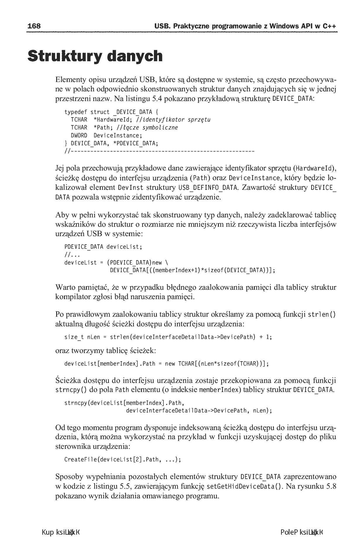 Fragment „USB. Praktyczne programowanie z Windows API w C++. Wydanie II” — strona 26 z 30