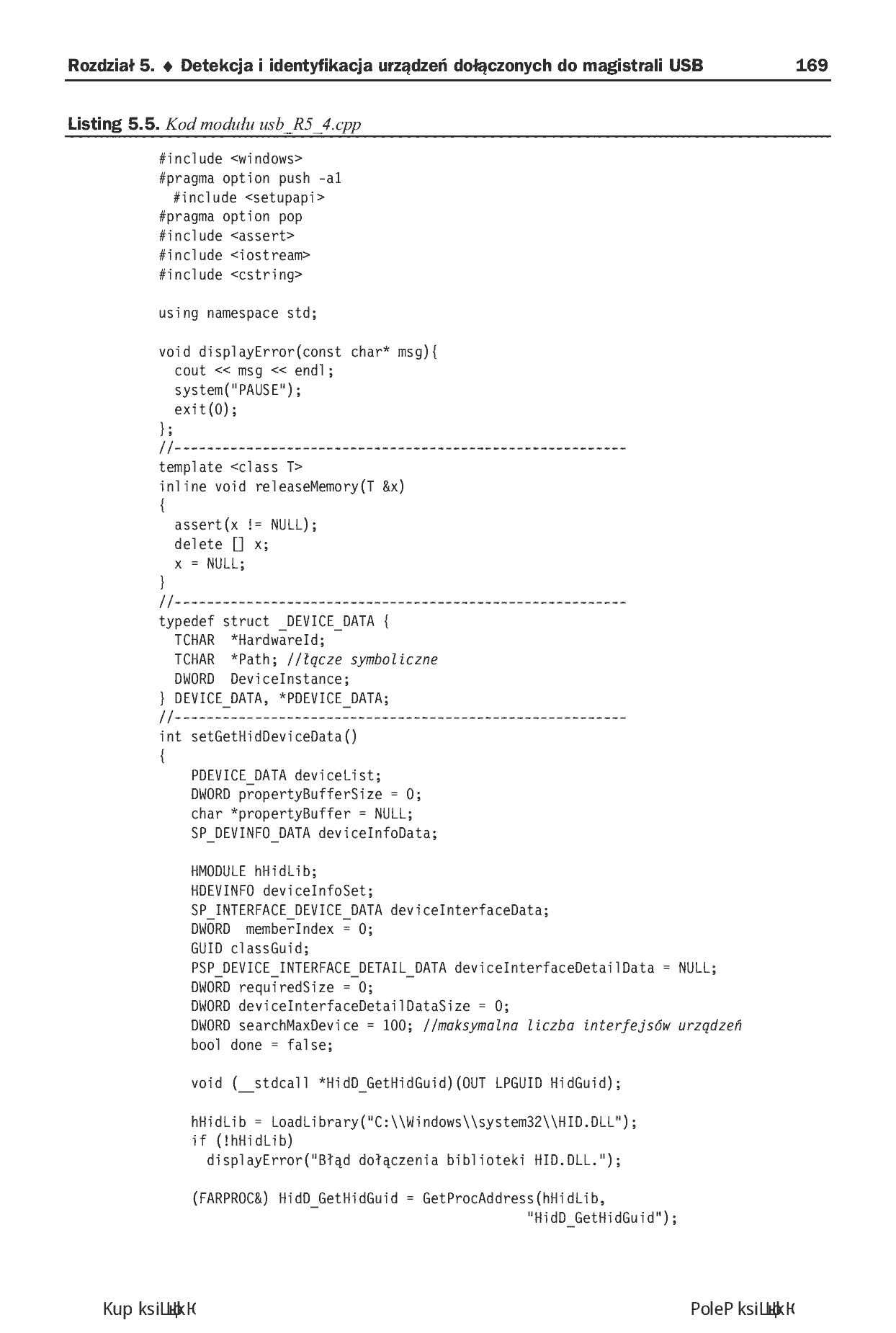 Fragment „USB. Praktyczne programowanie z Windows API w C++. Wydanie II” — strona 27 z 30