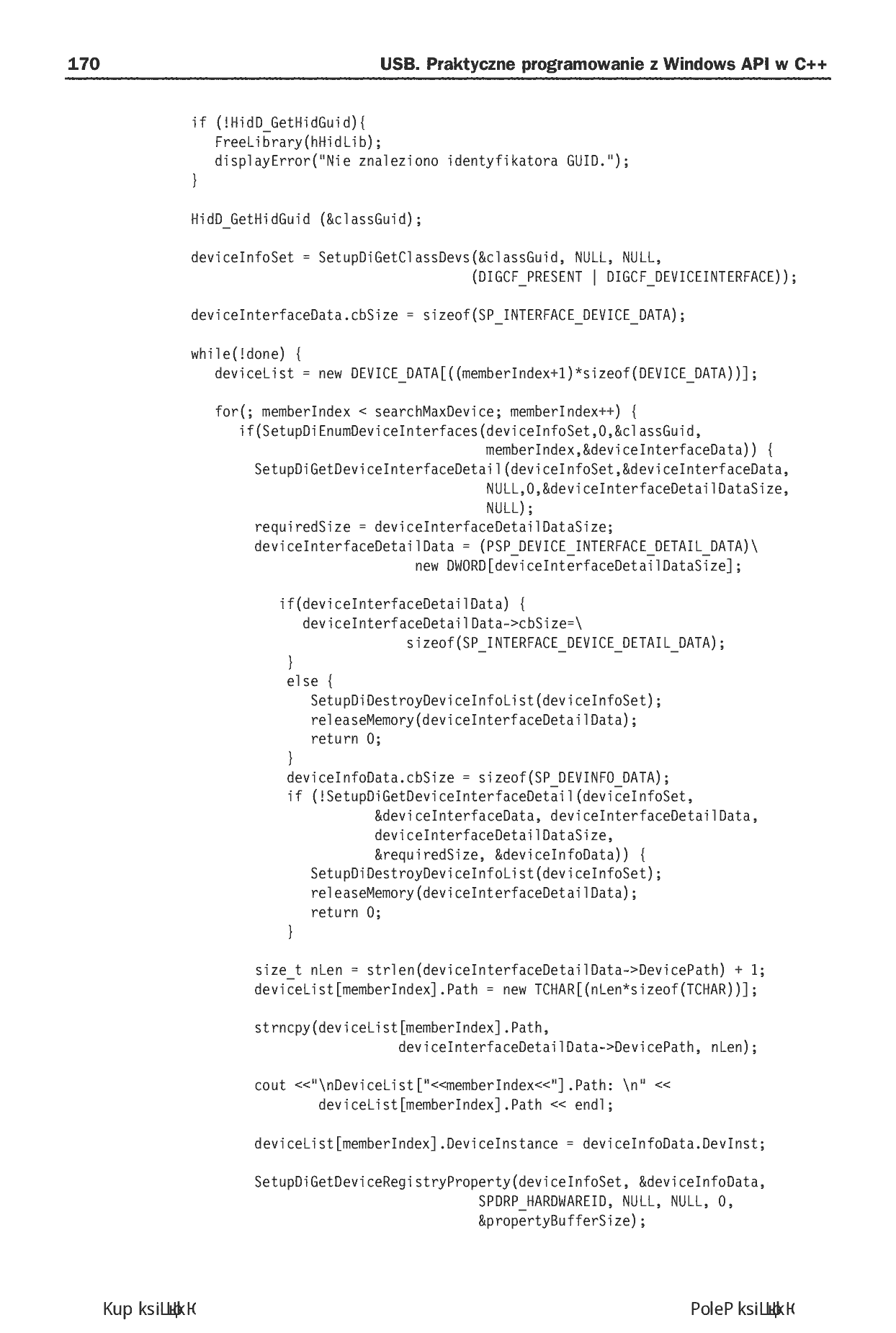 Fragment „USB. Praktyczne programowanie z Windows API w C++. Wydanie II” — strona 28 z 30