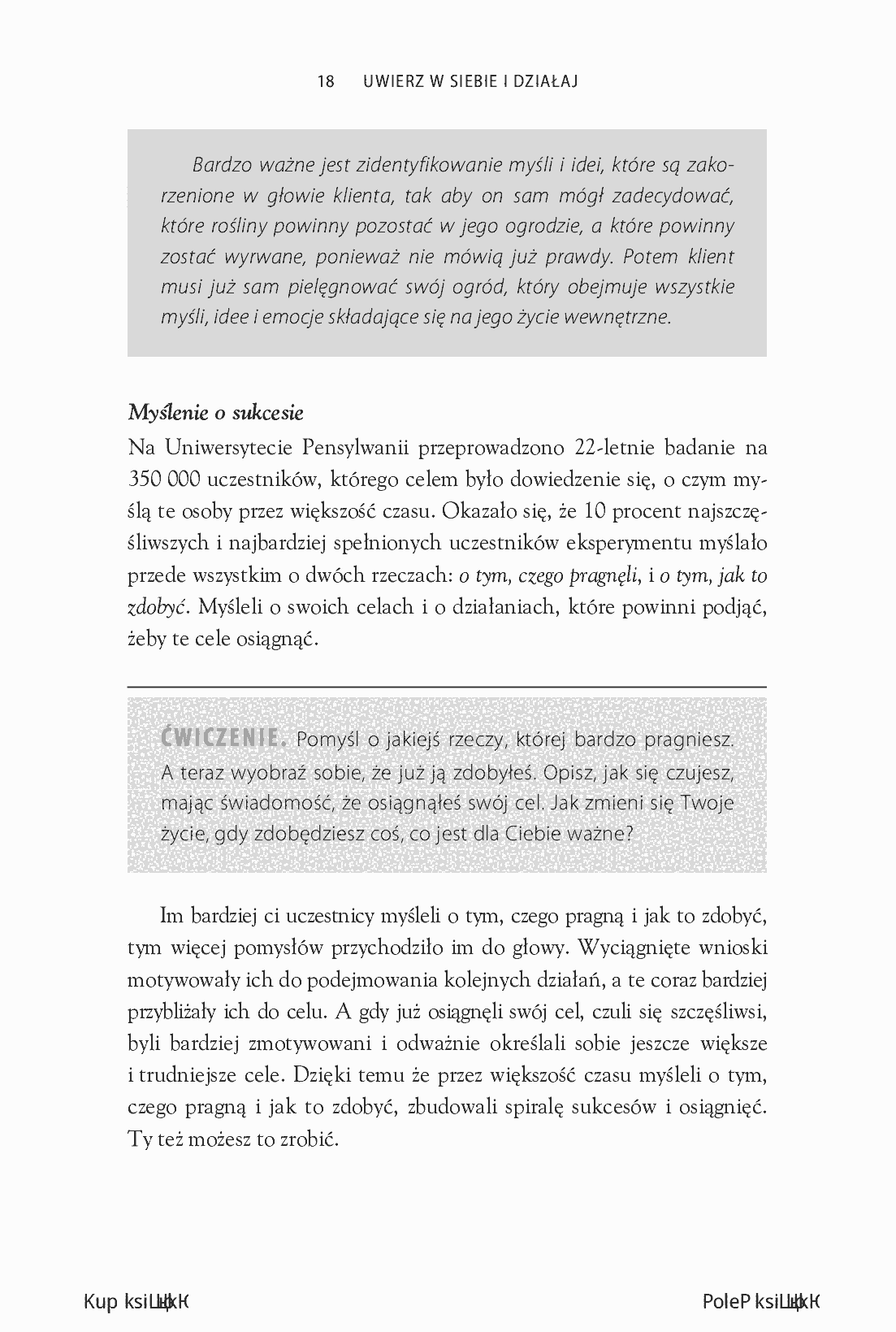 Fragment „Uwierz w siebie i działaj. Pokonaj wątpliwości, zostaw przeszłość za sobą i odkryj swój potencjał” — strona 10 z 30