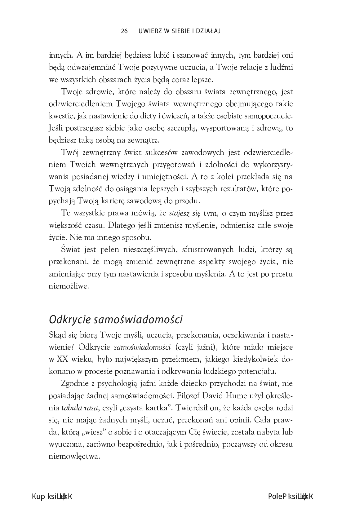 Fragment „Uwierz w siebie i działaj. Pokonaj wątpliwości, zostaw przeszłość za sobą i odkryj swój potencjał” — strona 18 z 30