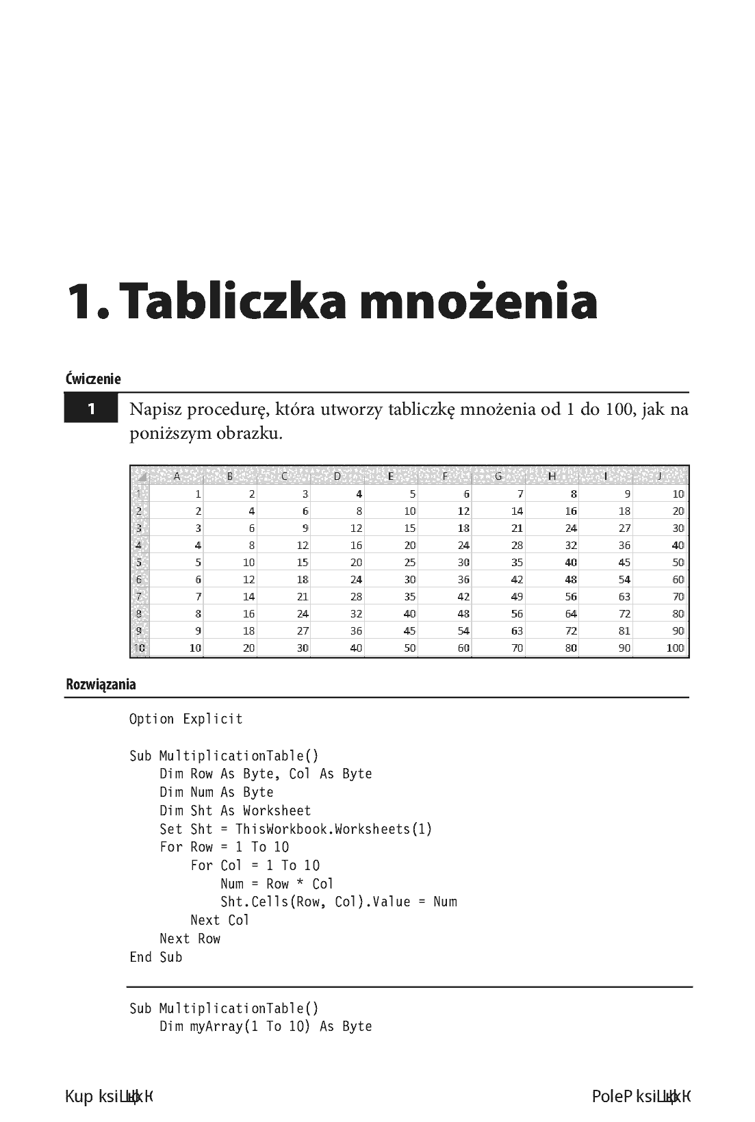 Fragment „VBA na sto dwa, czyli 102 ćwiczenia z wykorzystaniem VBA” — strona 11 z 18