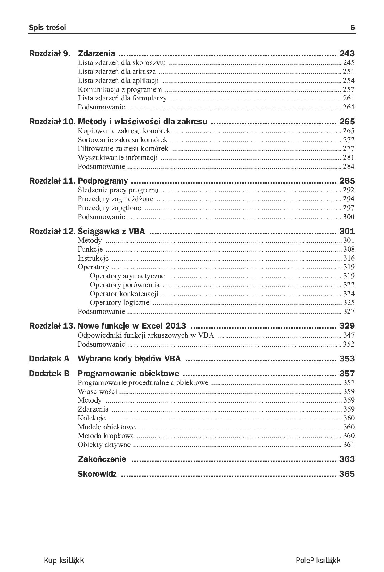 Fragment „VBA dla Excela 2013 PL. 200 praktycznych przykładów” — strona 5 z 30