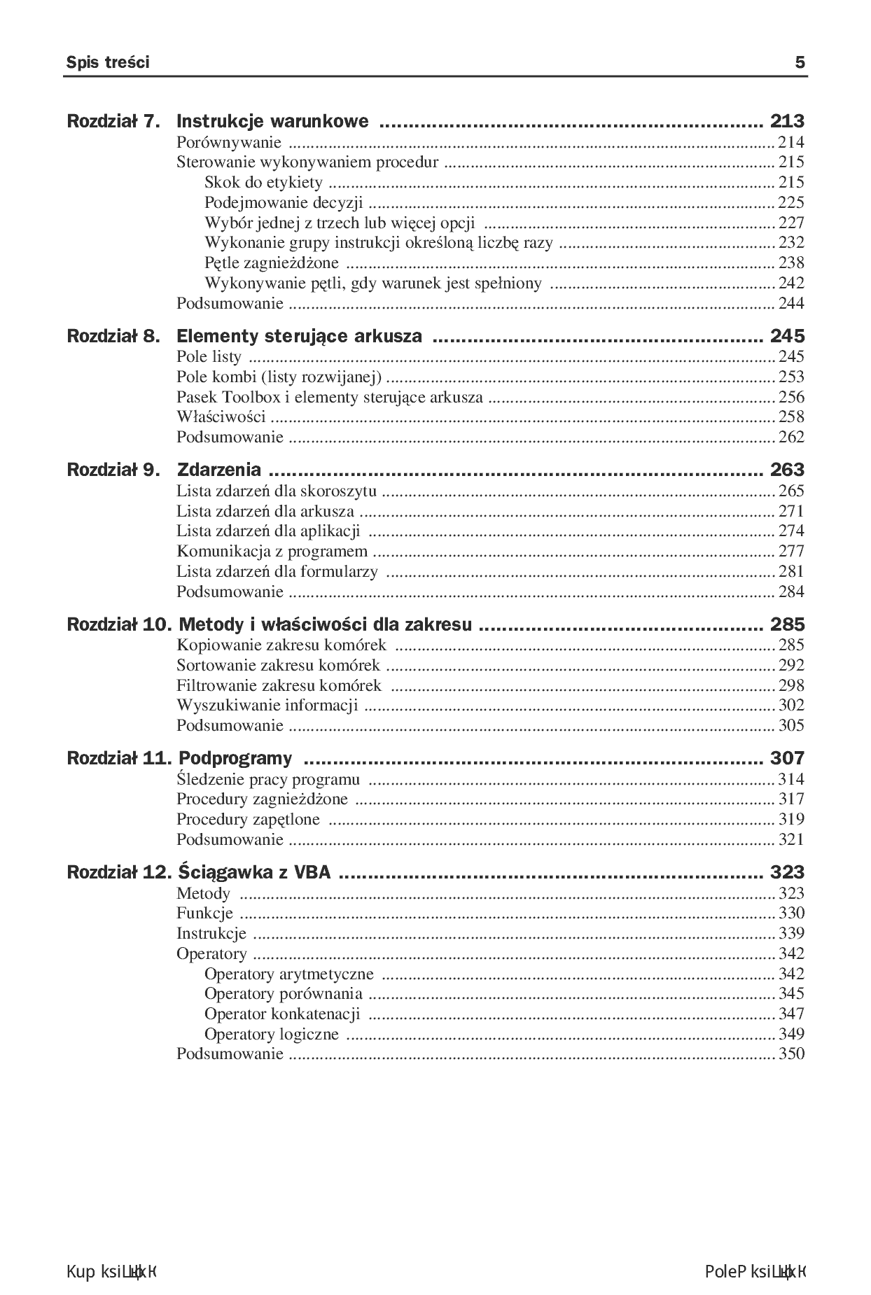 Fragment „VBA dla Excela 2019 PL. 234 praktyczne przykłady” — strona 5 z 30