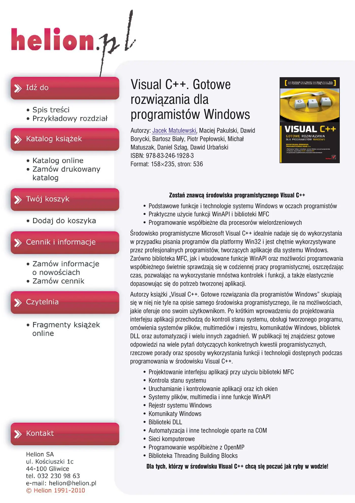Fragment „Visual C++. Gotowe rozwiązania dla programistów Windows” — strona 1 z 30