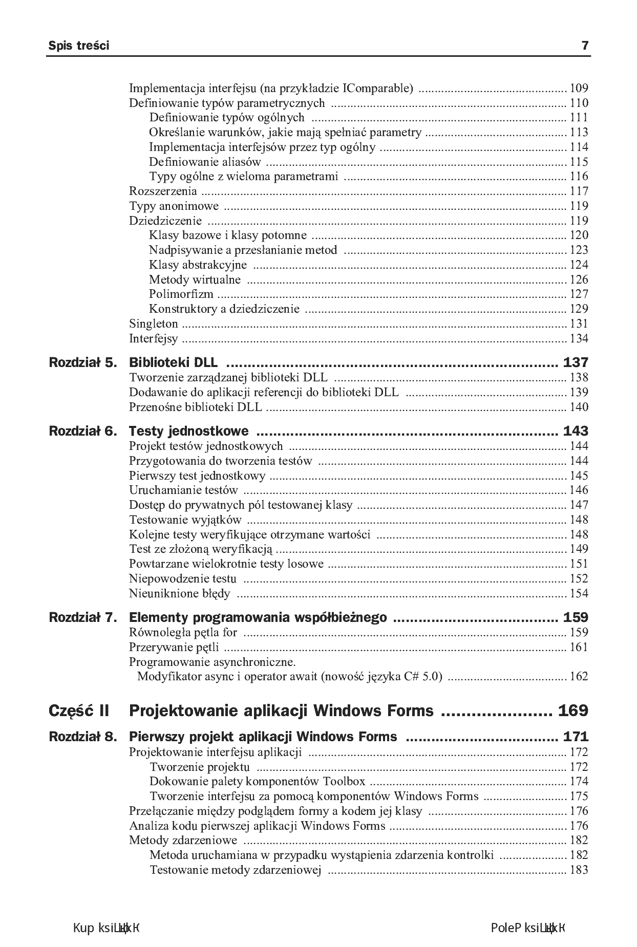 Fragment „Visual Studio 2013. Podręcznik programowania w C# z zadaniami” — strona 5 z 22