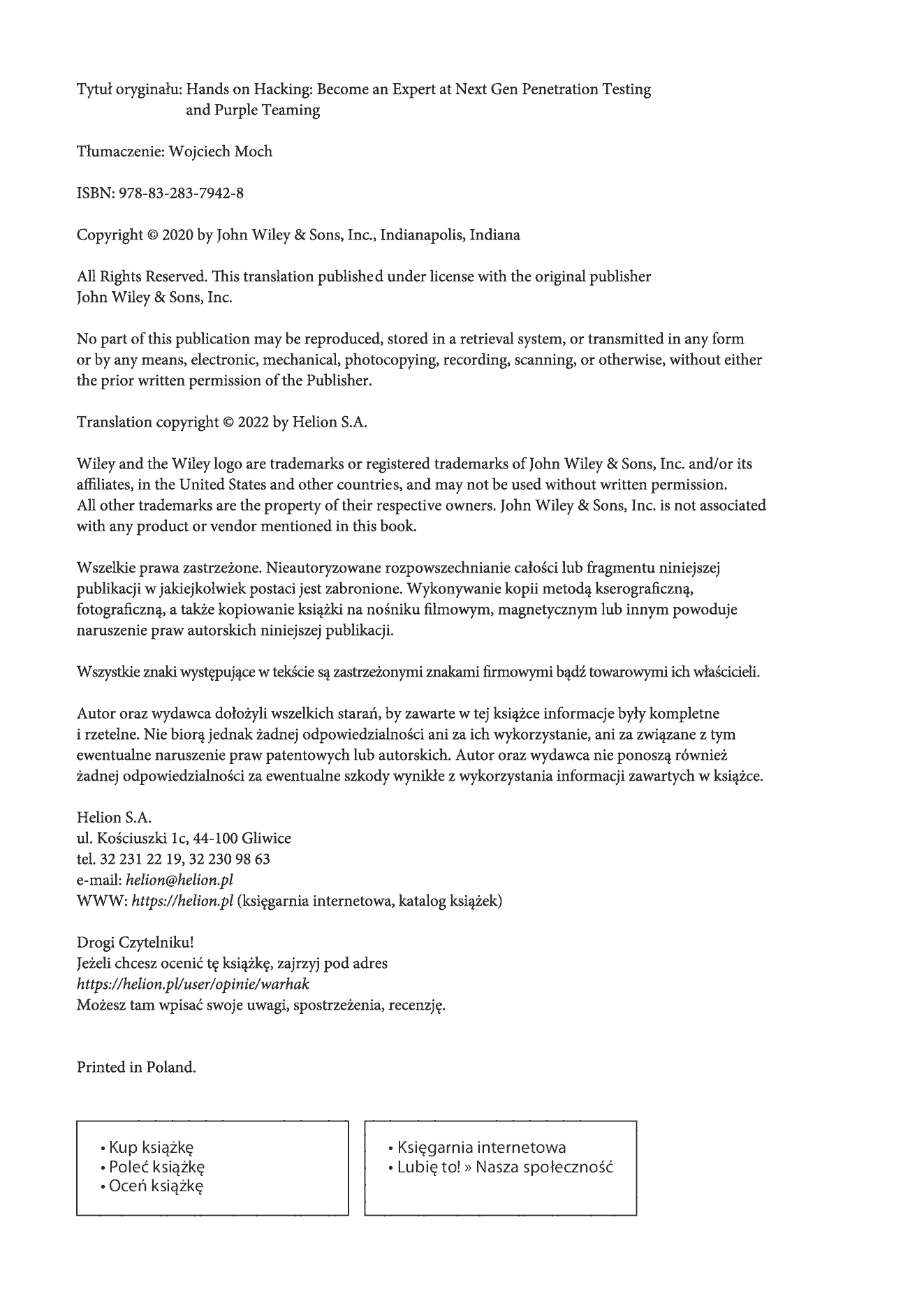Fragment „Warsztat hakera. Testy penetracyjne i inne techniki wykrywania podatności” — strona 2 z 26