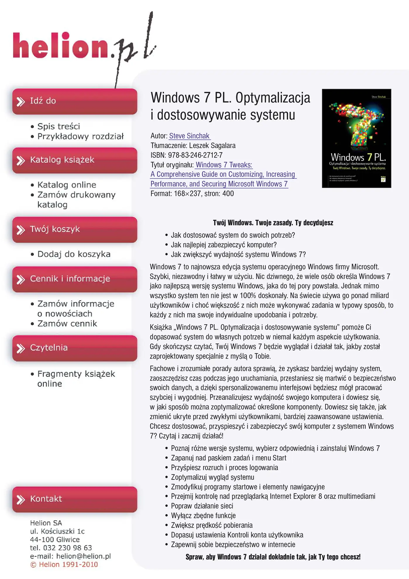 Fragment „Windows 7 PL. Optymalizacja i dostosowywanie systemu” — strona 1 z 30