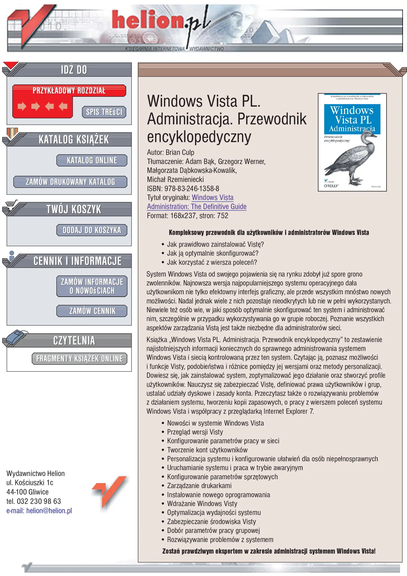 Fragment „Windows Vista PL. Administracja. Przewodnik encyklopedyczny” — strona 1 z 30
