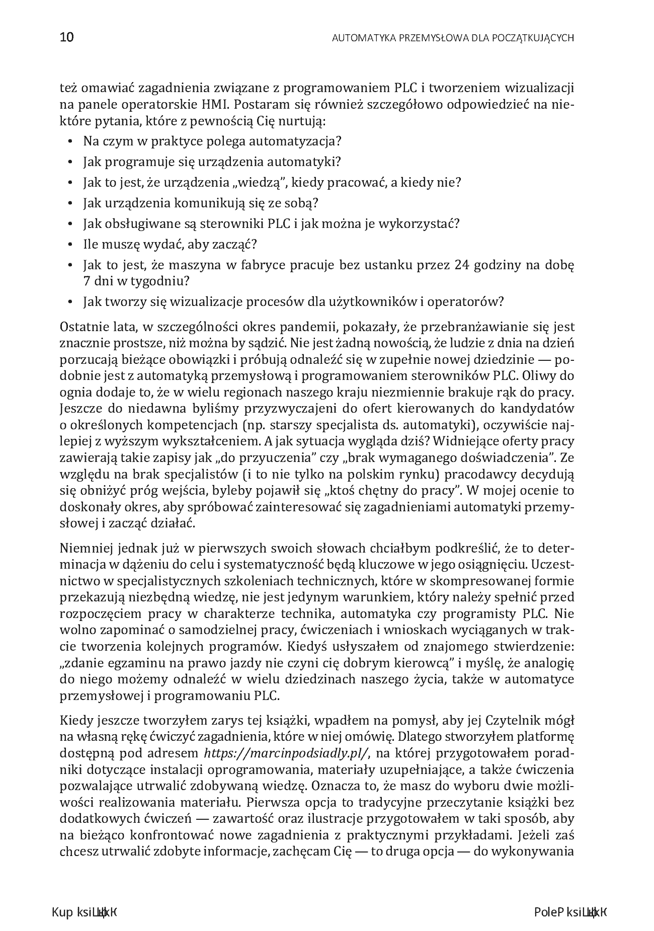 Fragment „Automatyka przemysłowa dla początkujących. Poznaj sterowniki PLC oraz panele HMI i naucz się je programować” — strona 8 z 26