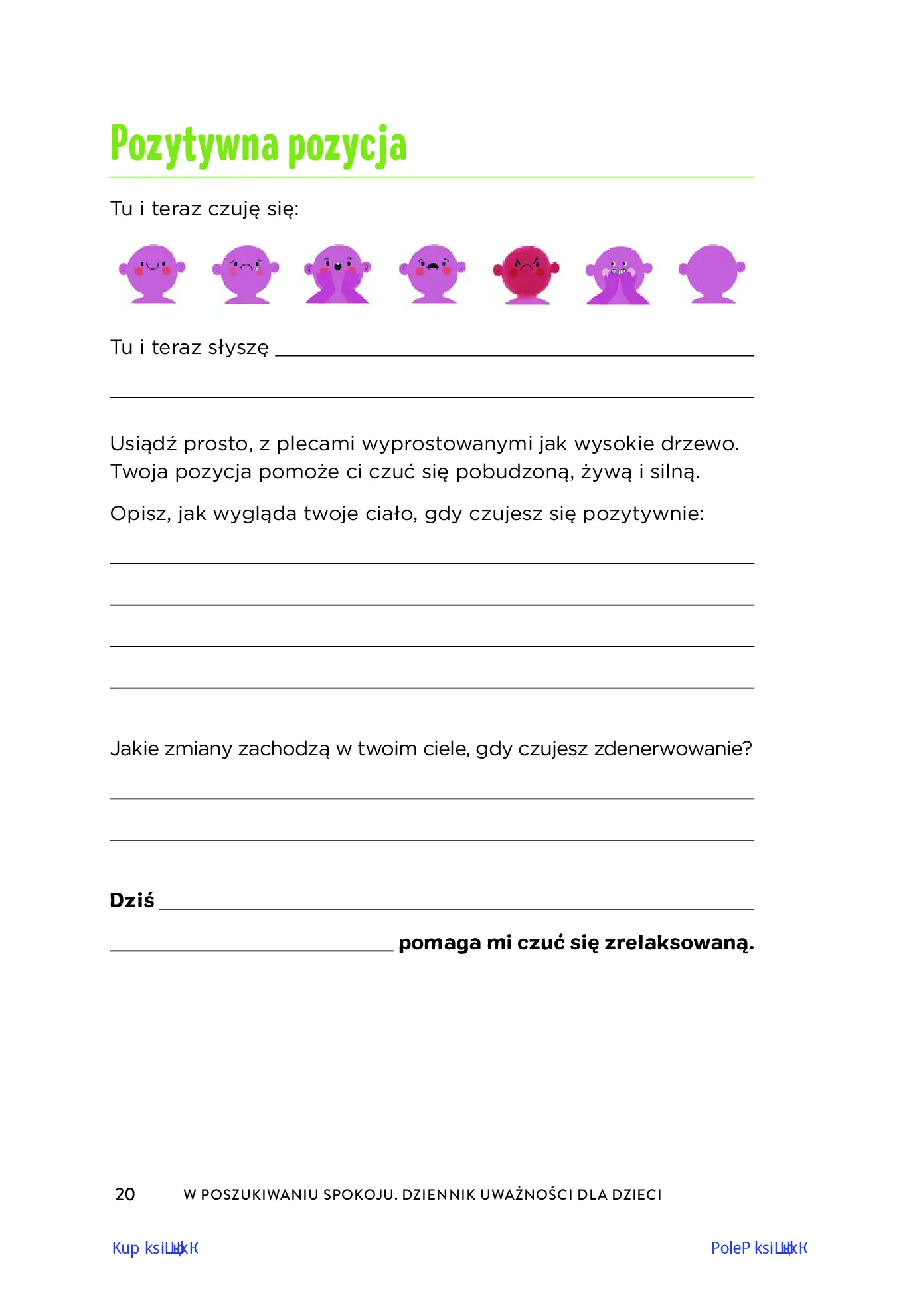 Fragment „W poszukiwaniu spokoju. Dziennik uważności dla dzieci” — strona 28 z 30