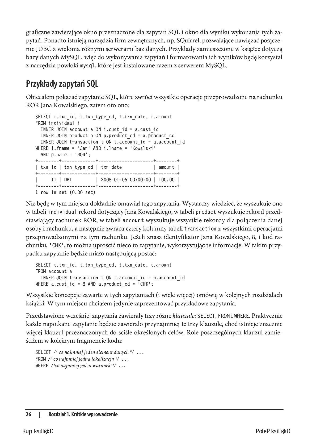 Fragment „Wprowadzenie do SQL. Jak generować, pobierać i obsługiwać dane. Wydanie III” — strona 20 z 26