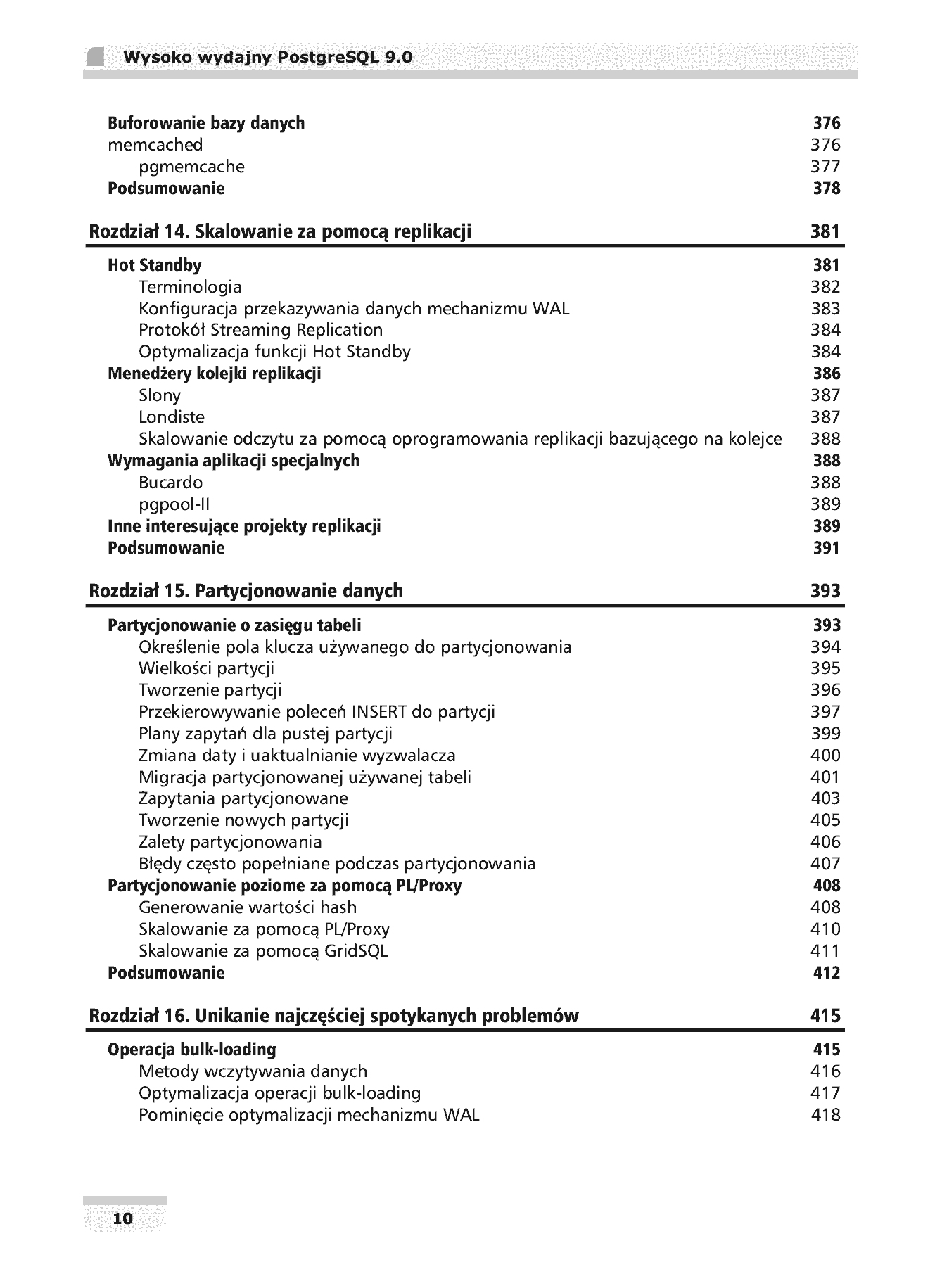 Fragment „Wysoko wydajny PostgreSQL 9.0” — strona 10 z 30
