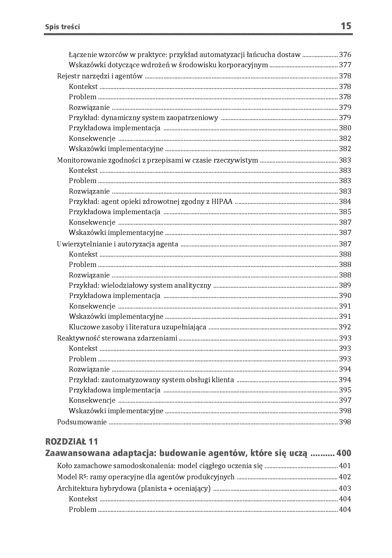 Fragment „Wzorce architektoniczne systemów wieloagentowych. Sprawdzone praktyki tworzenia GenAI, agentów, RAG, LLMOps oraz skalowalnych systemów AI” — strona 15 z 30